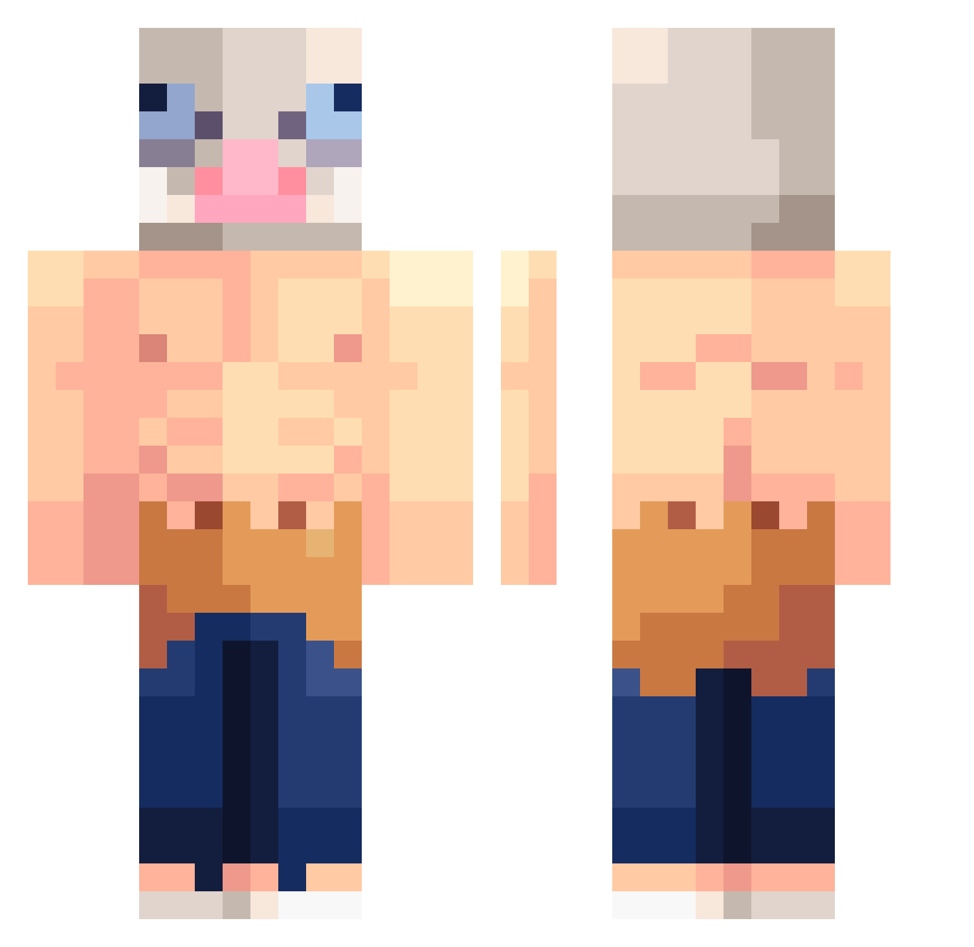 wiibGlenns Minecraft skin, front and back view