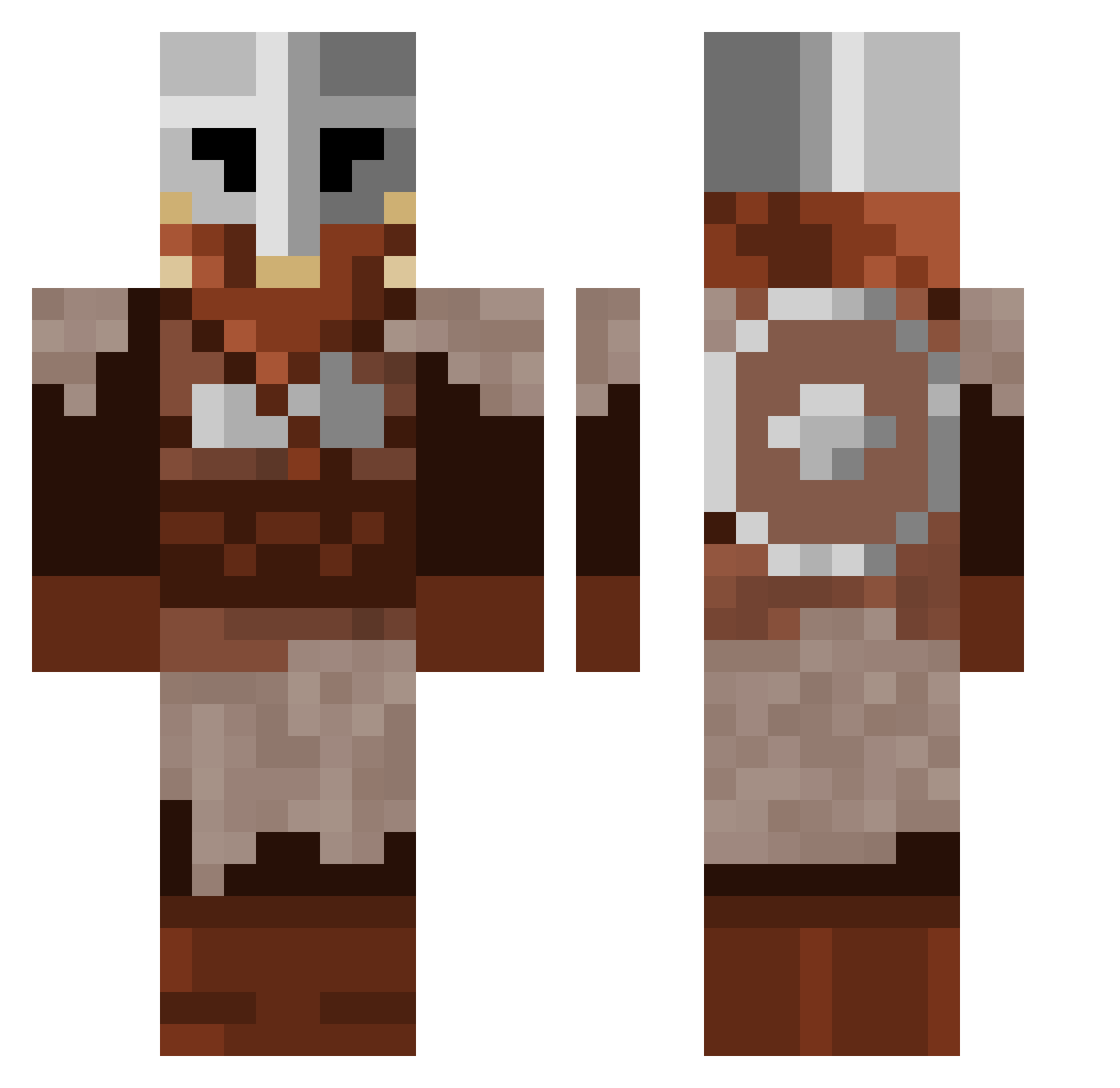 BlurryMars Minecraft skin, front and back view
