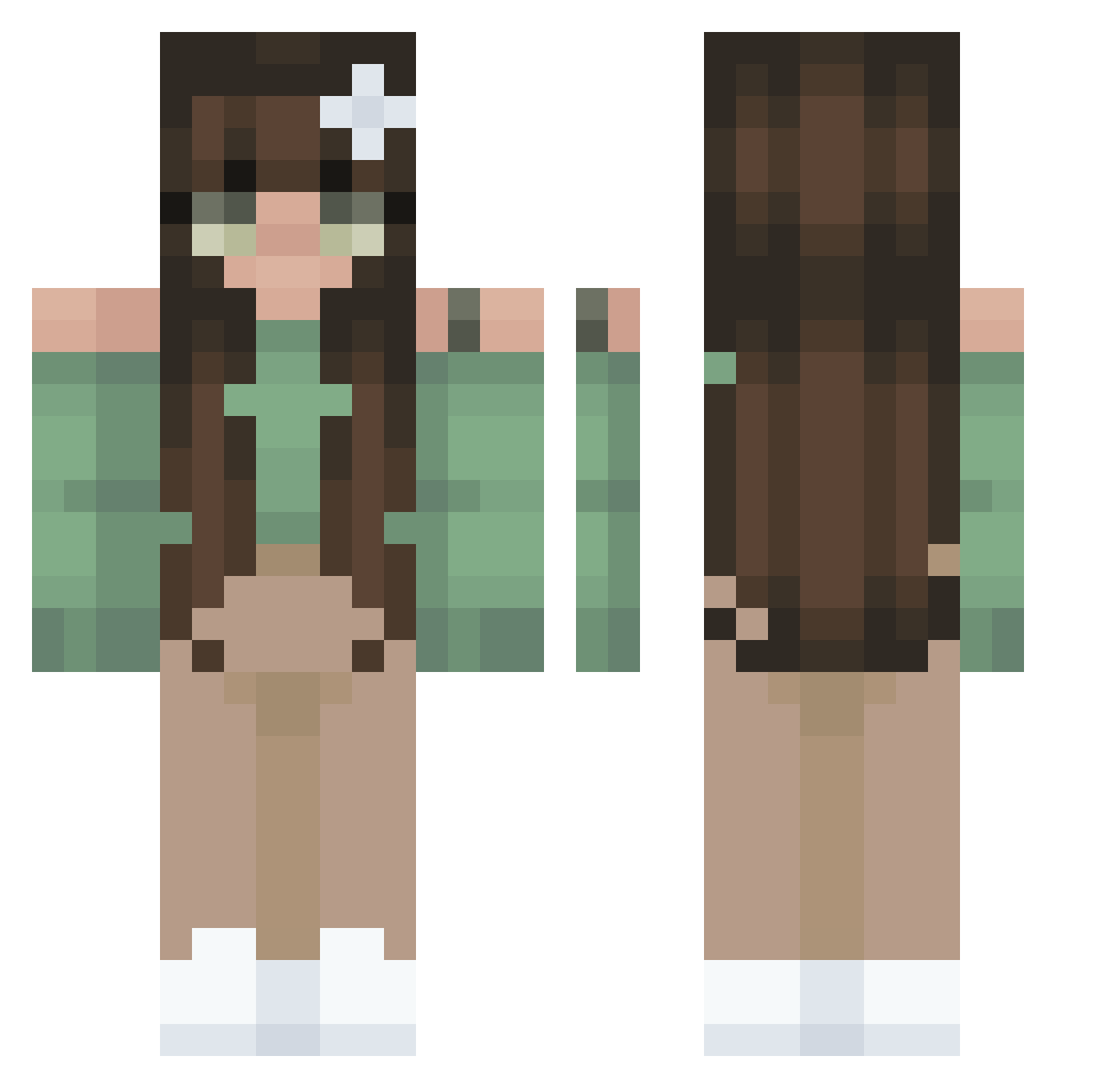 saltgirl35d Minecraft skin, front and back view