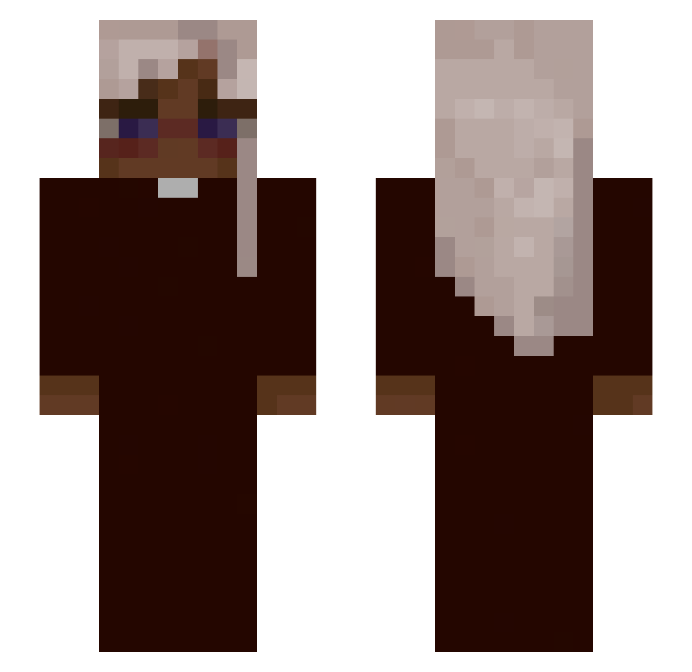 Naseputzer Minecraft skin, front and back view