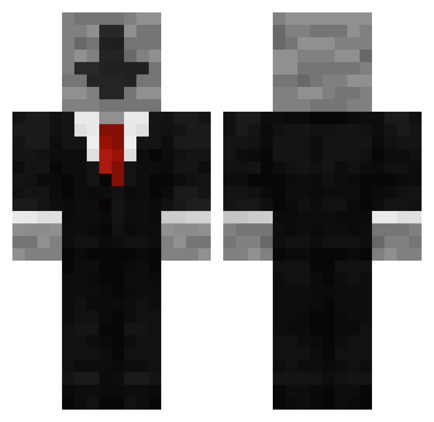 drop Minecraft skin, front and back view