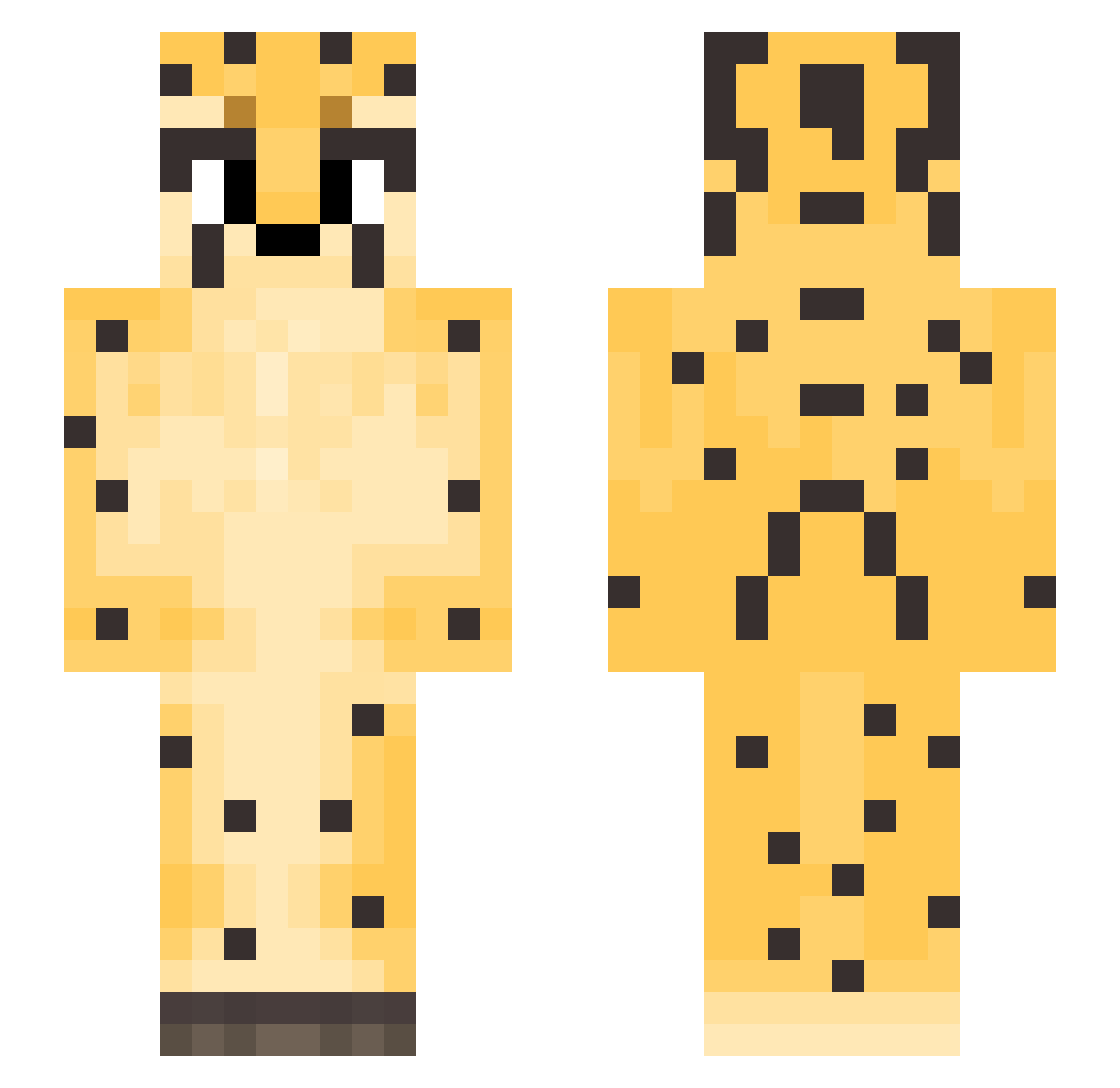 Driftwoodd Minecraft skin, front and back view