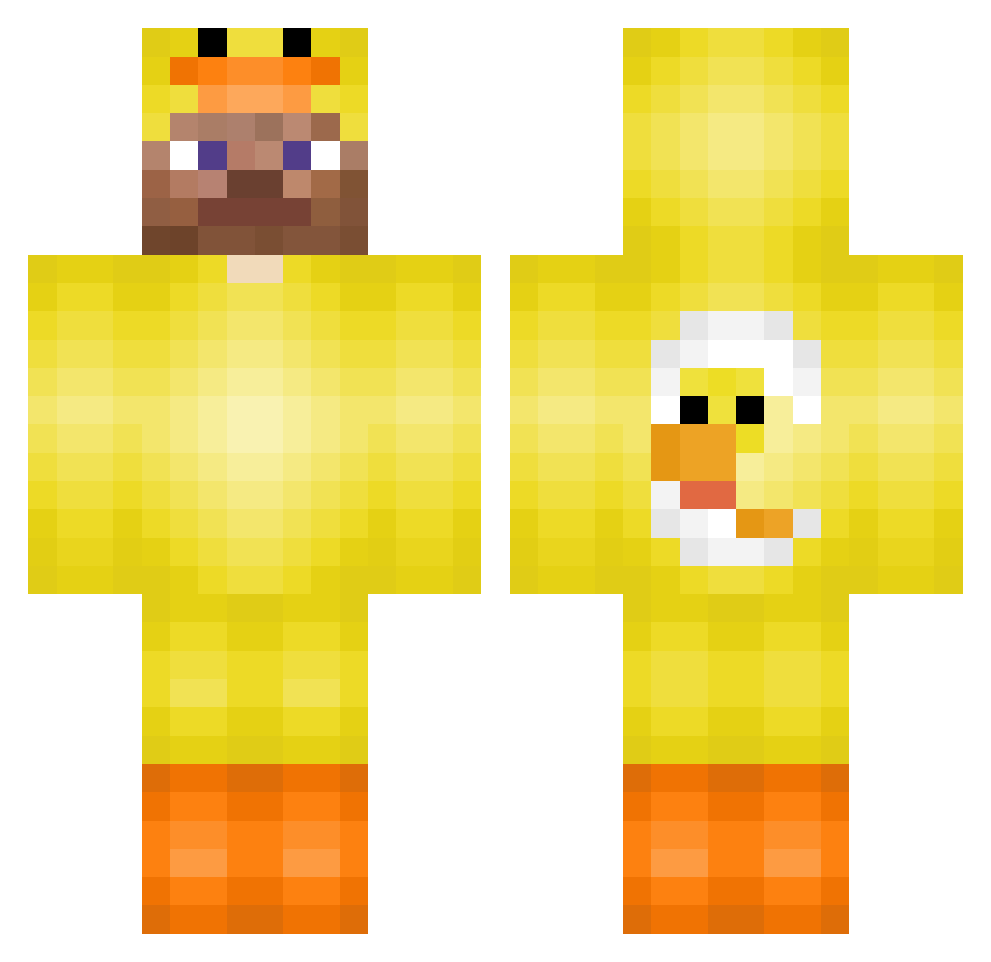 Welesx Minecraft skin, front and back view