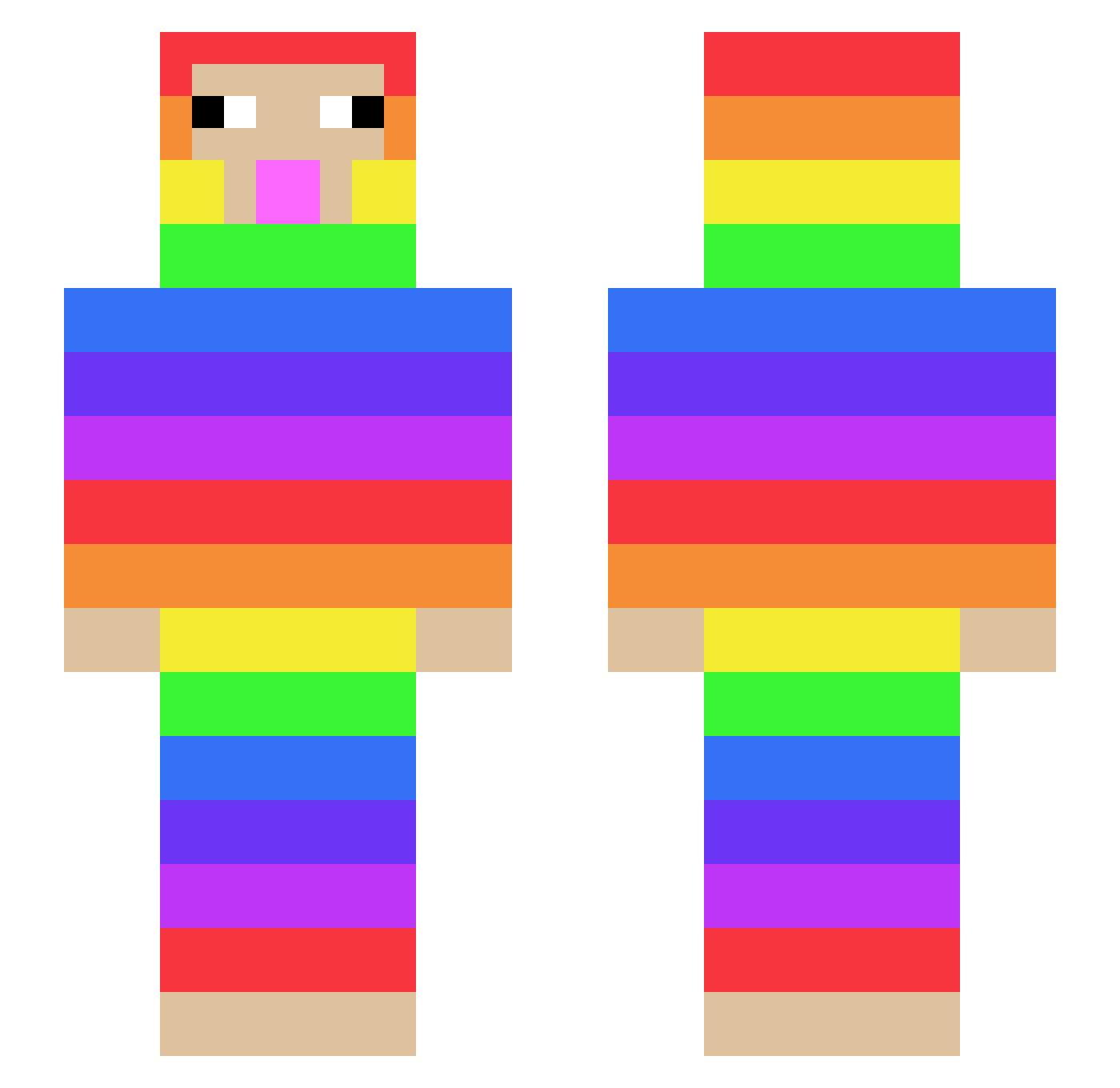 CorbanLugt Minecraft skin, front and back view