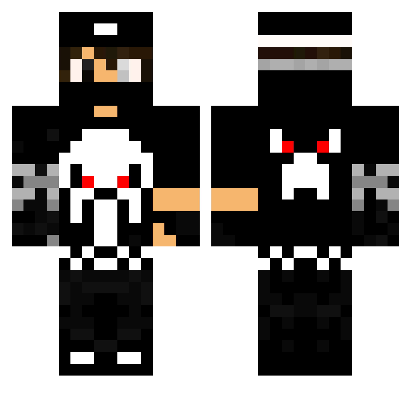 Guts_222 Minecraft skin, front and back view