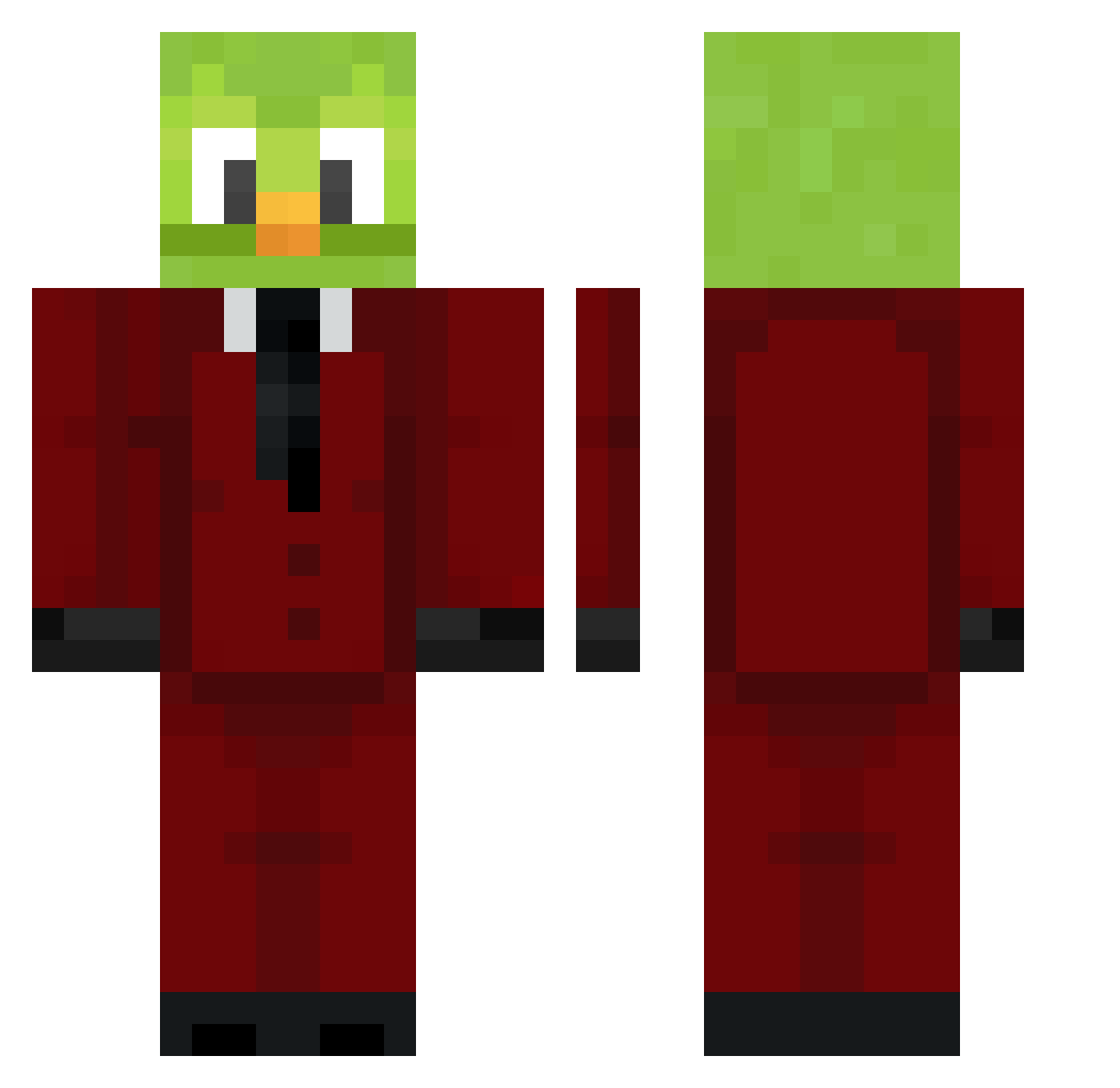 DandanSob Minecraft skin, front and back view
