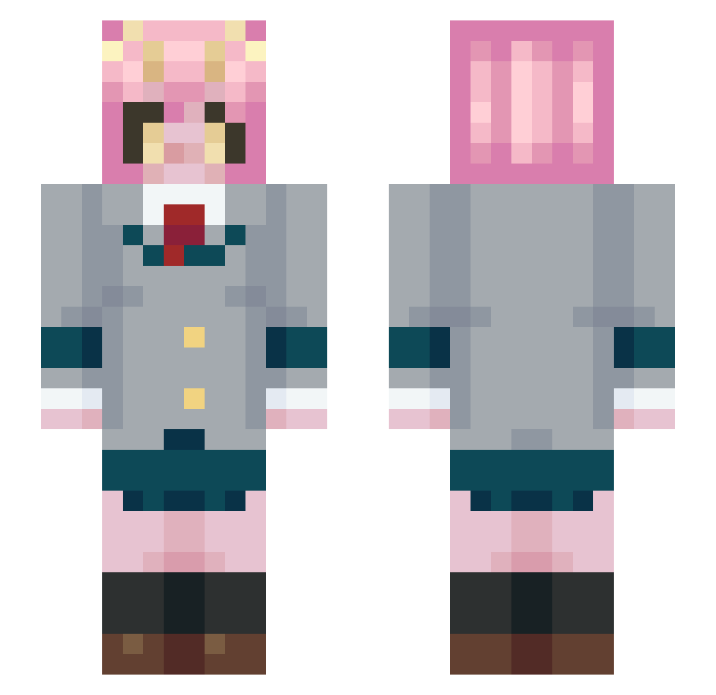 Kirrisu Minecraft skin, front and back view