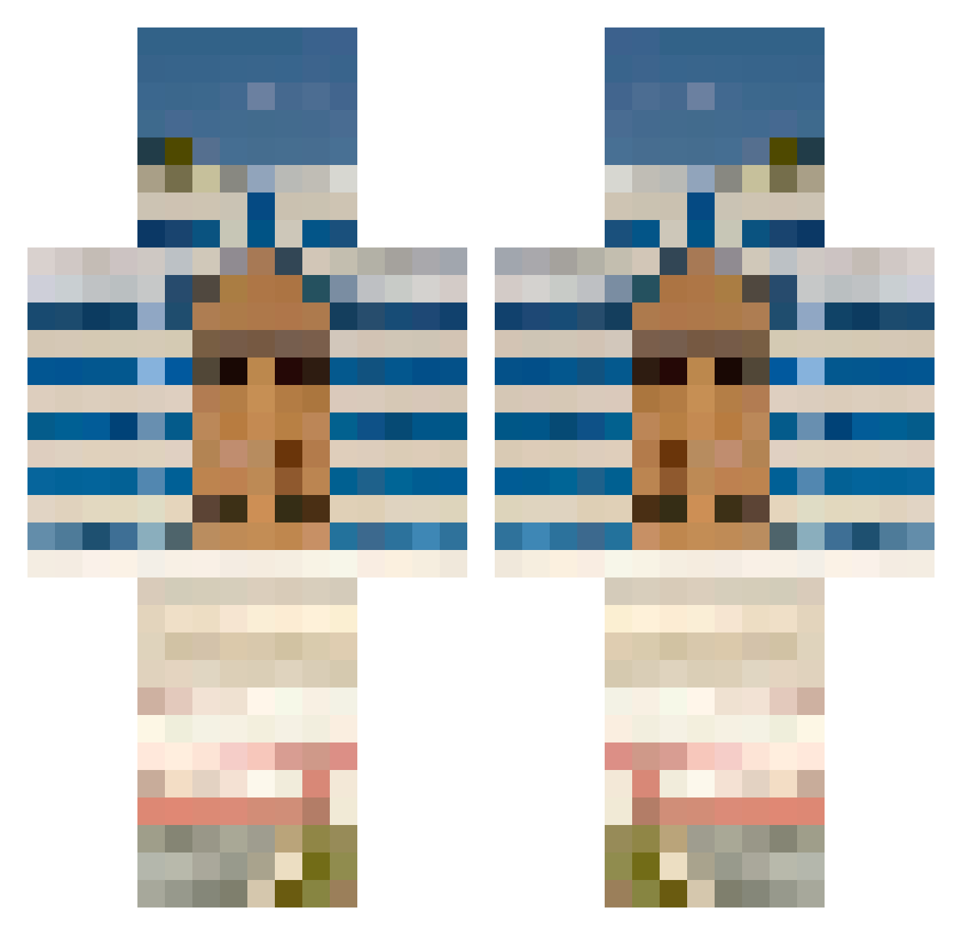 sayuhhh Minecraft skin, front and back view