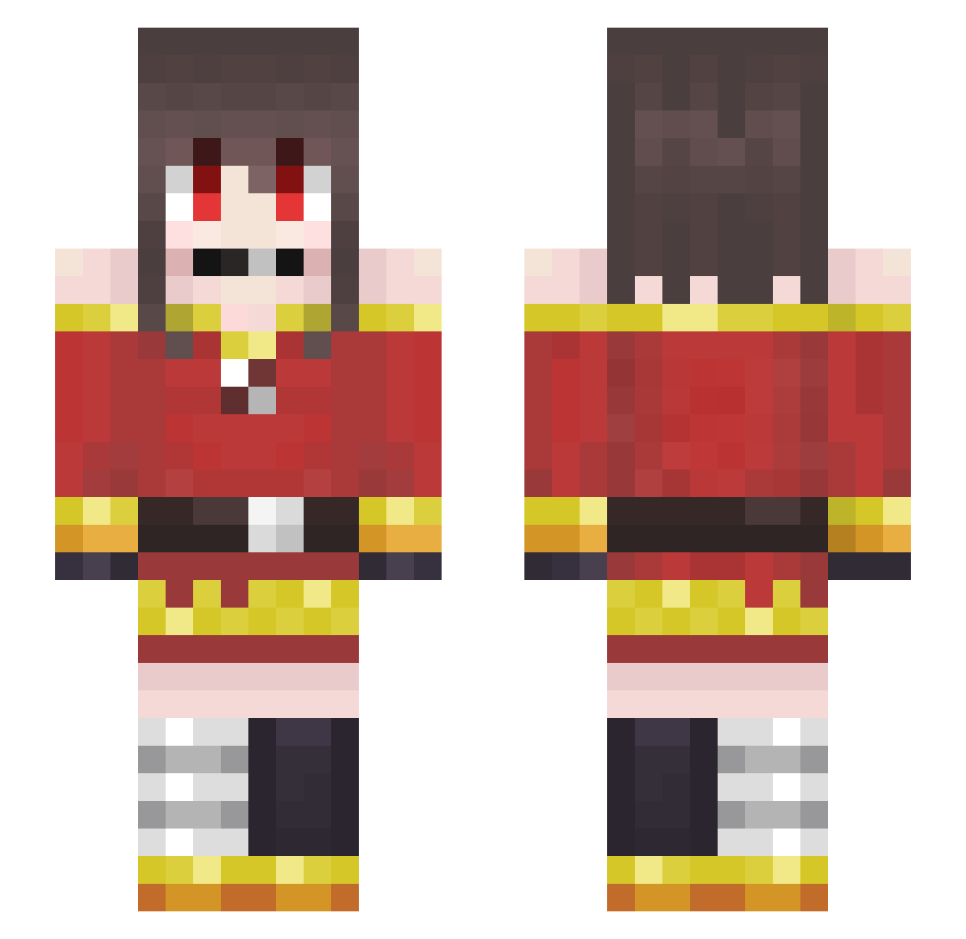 zhiyuan152 Minecraft skin, front and back view