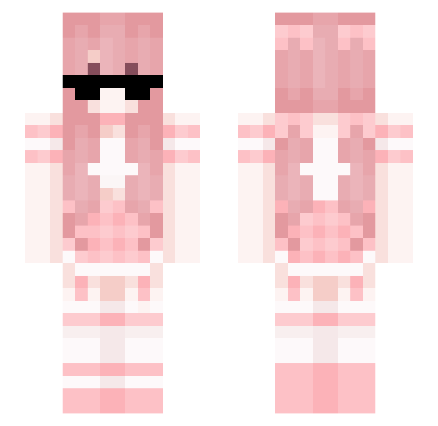 yunsuura Minecraft skin, front and back view