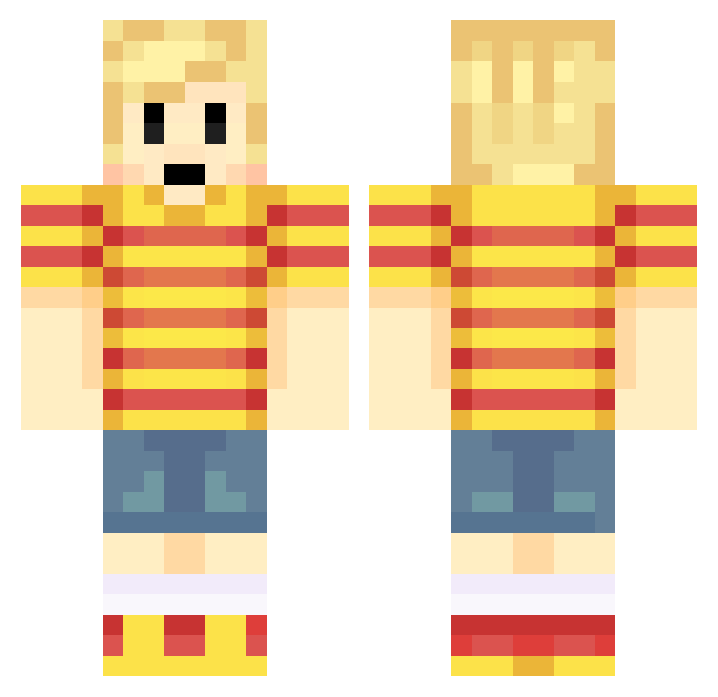 Simixok Minecraft skin, front and back view