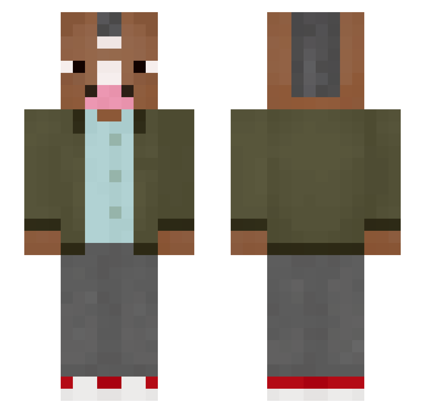 Dibbq Minecraft skin, front and back view