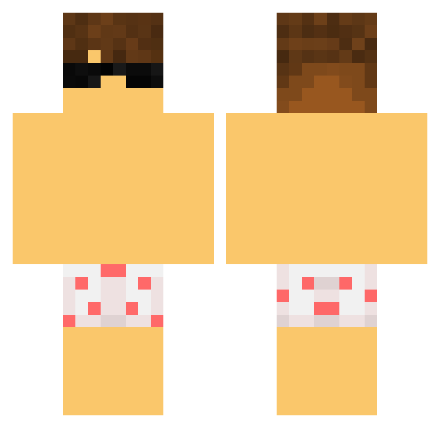 GlastBoy Minecraft skin, front and back view