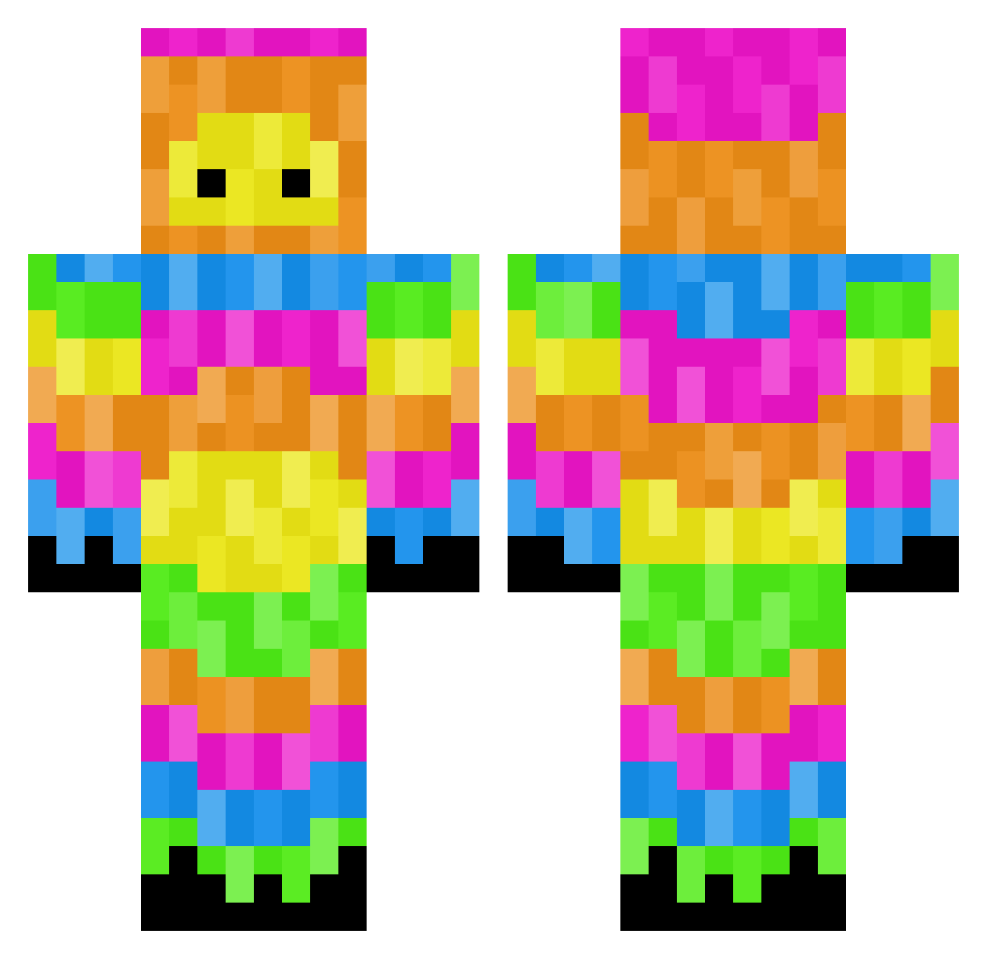 voyagerXV Minecraft skin, front and back view