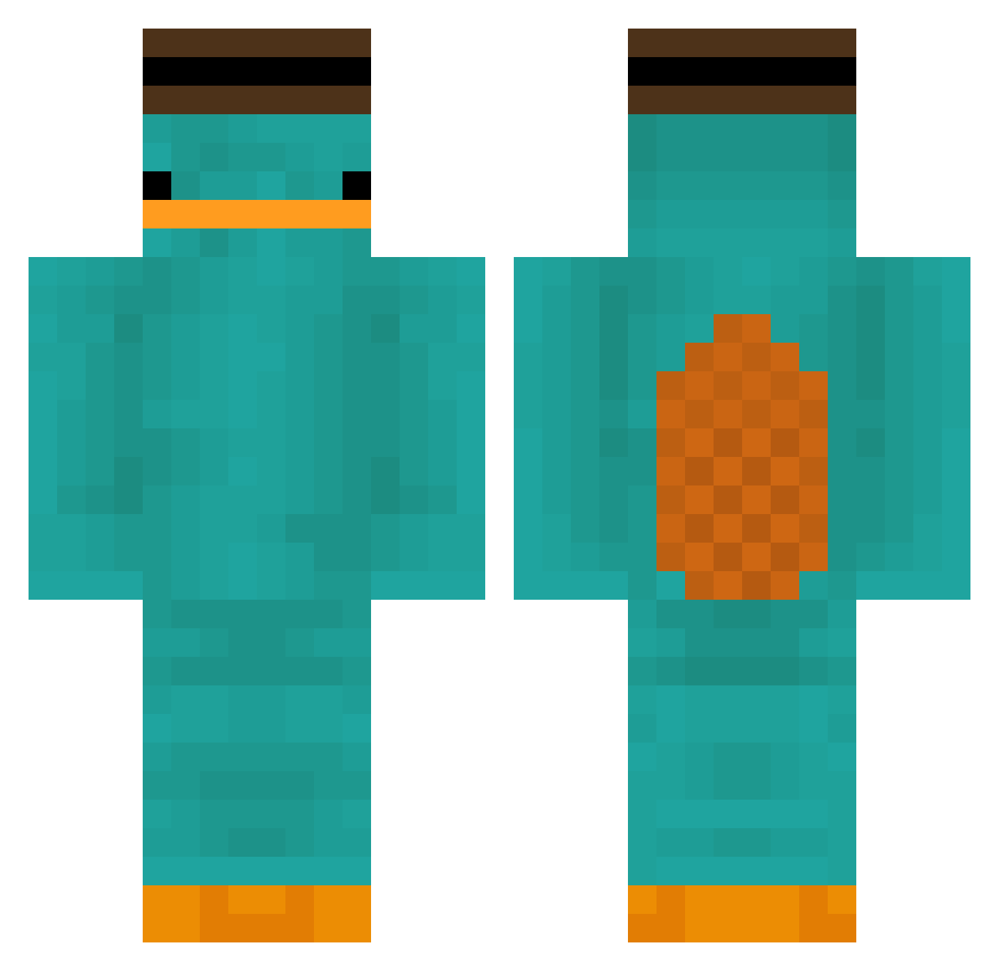 KyleTarr777 Minecraft skin, front and back view