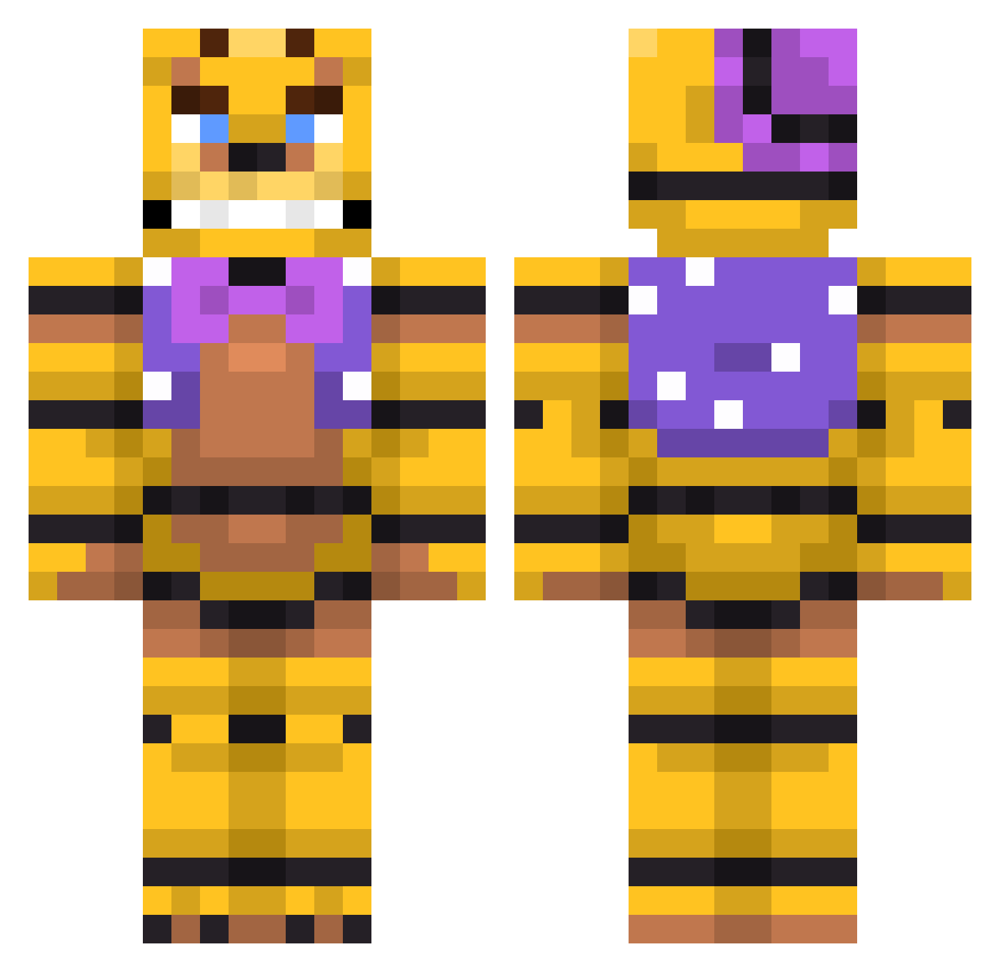 Electric1216 Minecraft skin, front and back view