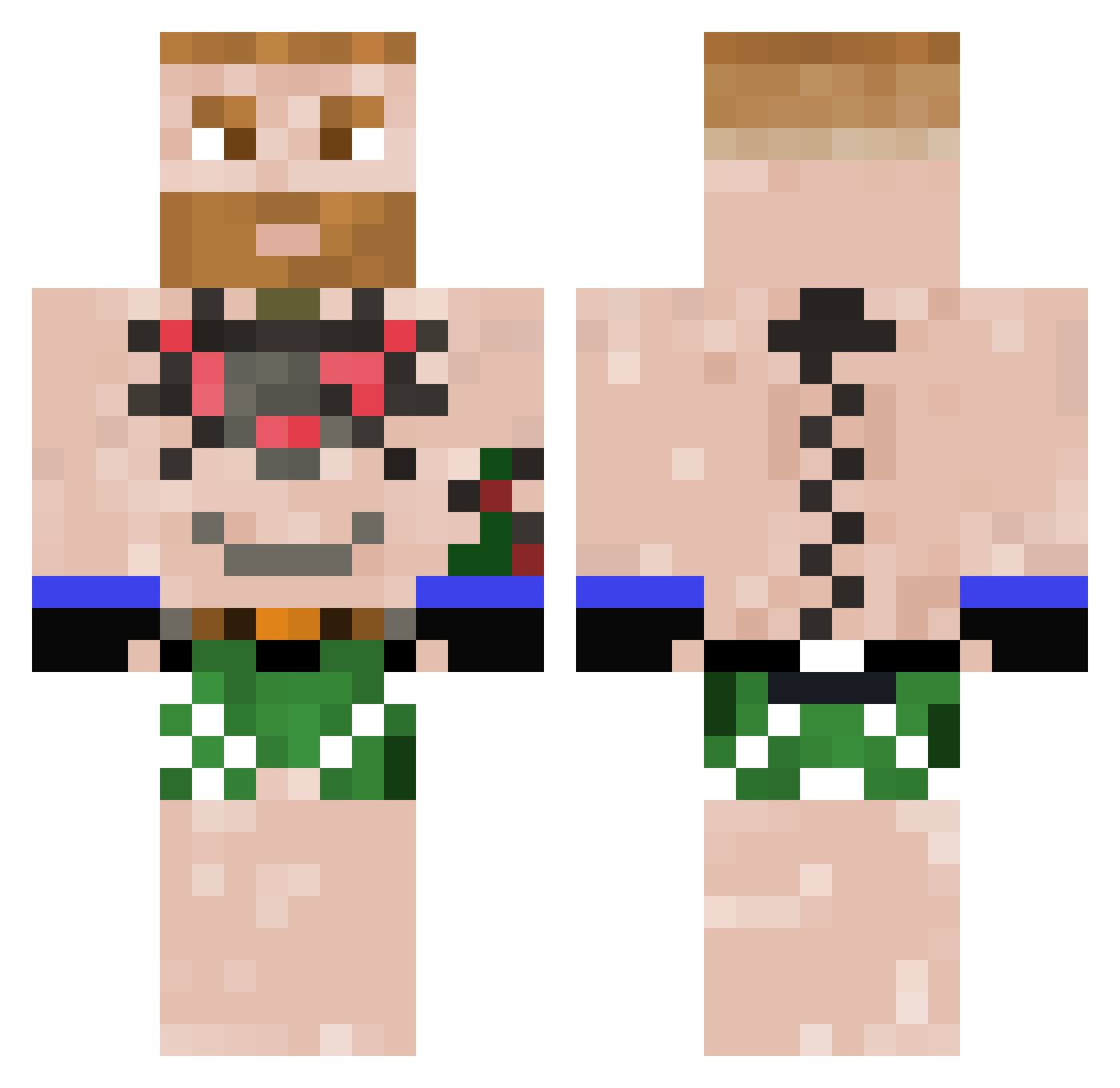 RushPuppy12 Minecraft skin, front and back view