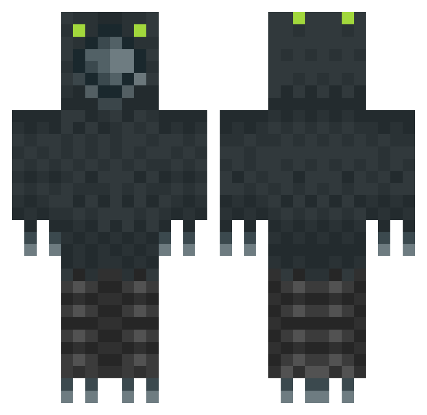 Excerpts Minecraft skin, front and back view