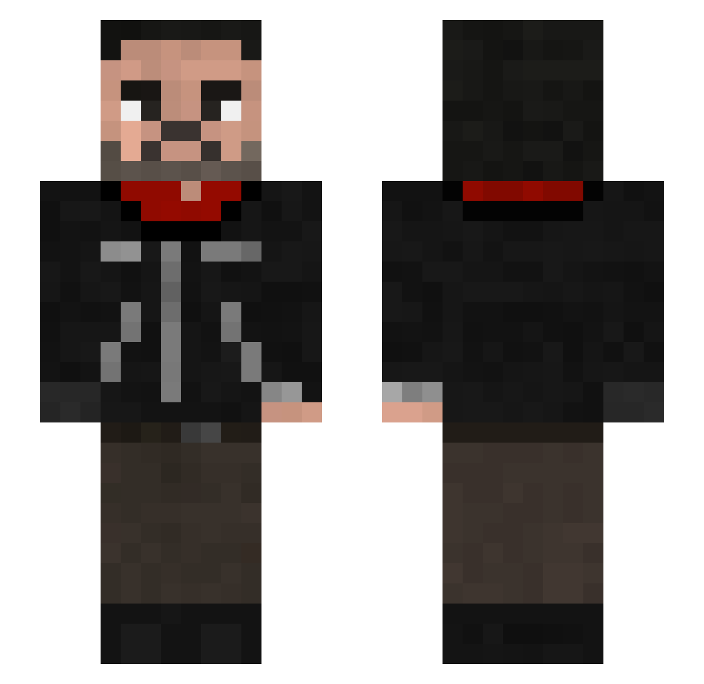 thypop666 Minecraft skin, front and back view