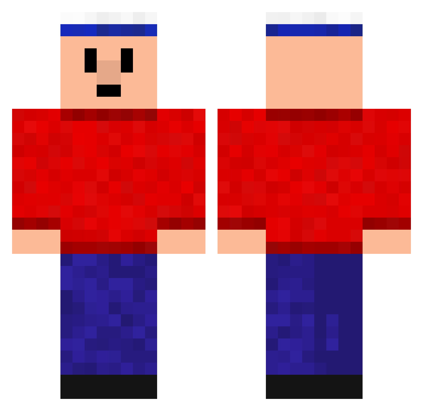 ProSharkyy Minecraft skin, front and back view