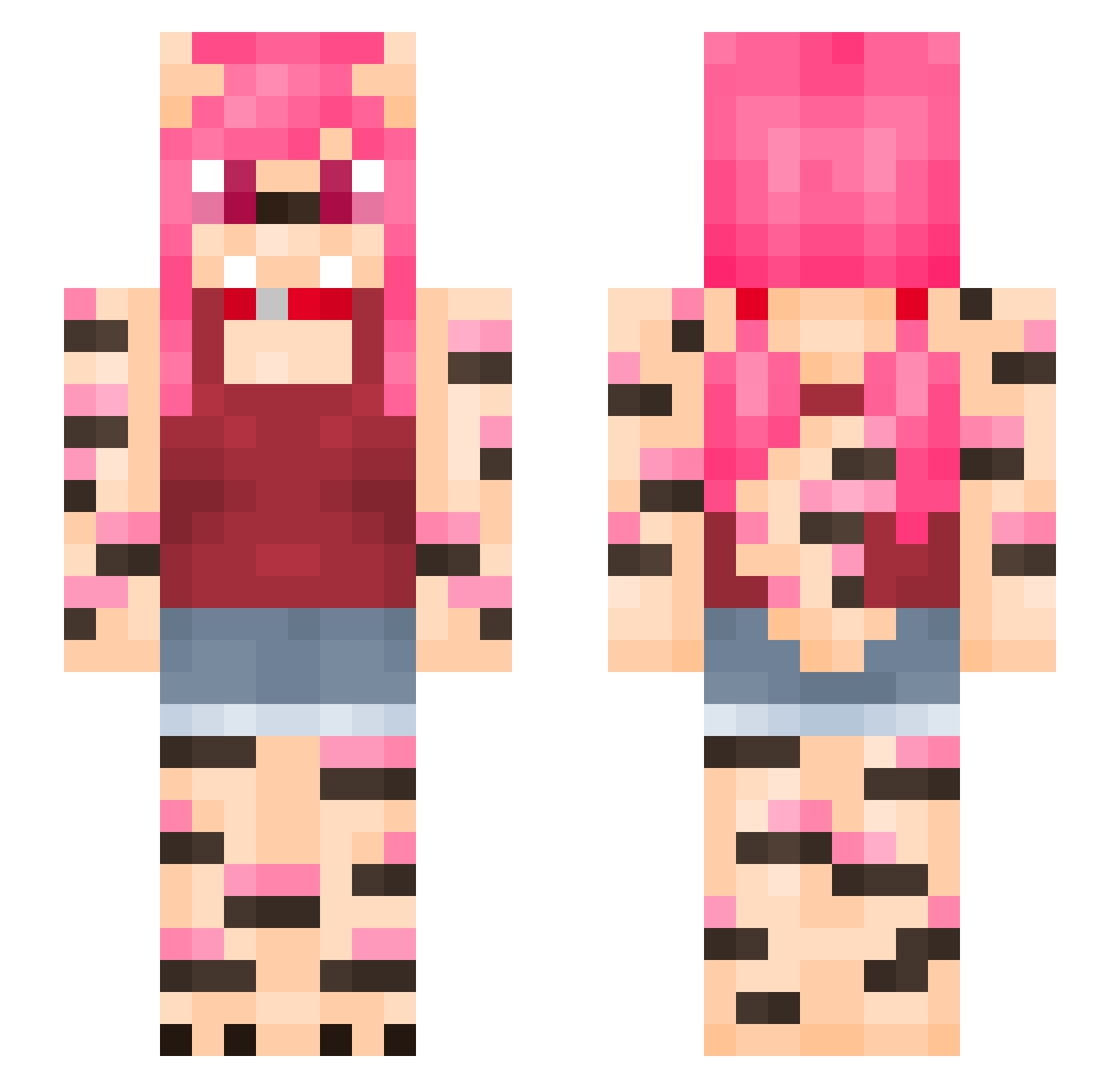 caterwauls Minecraft skin, front and back view