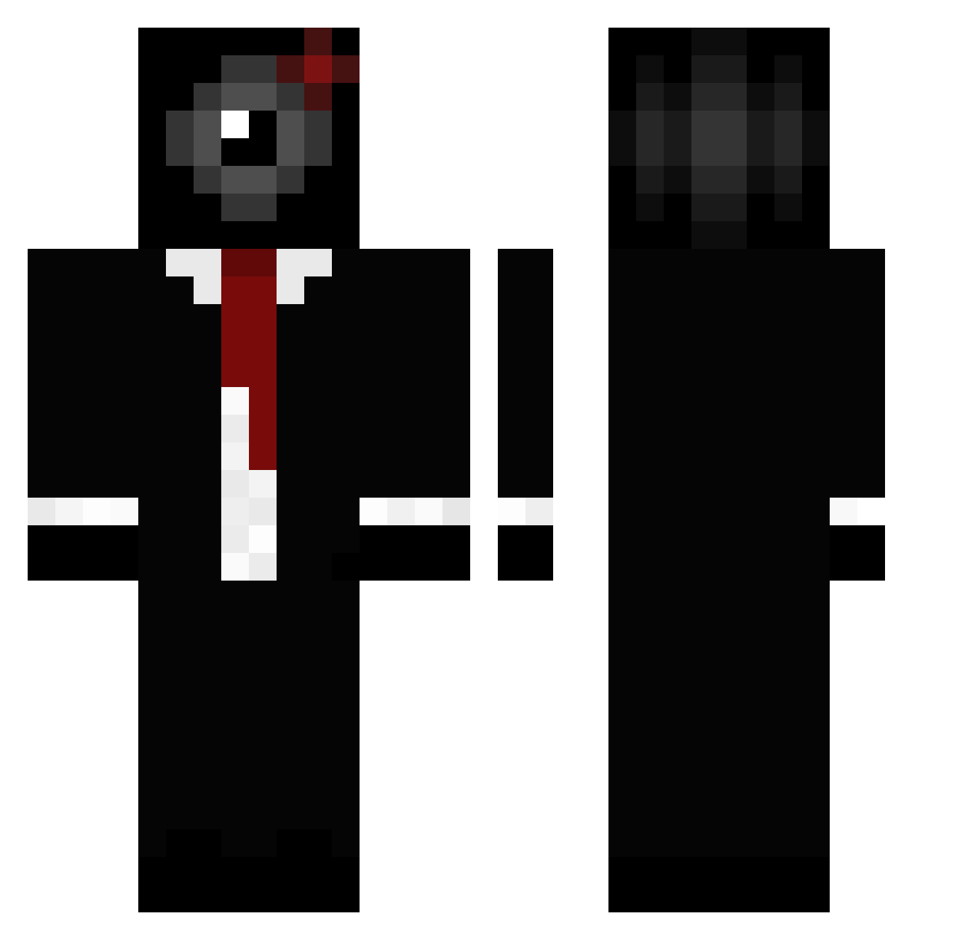 REC0RDING Minecraft skin, front and back view