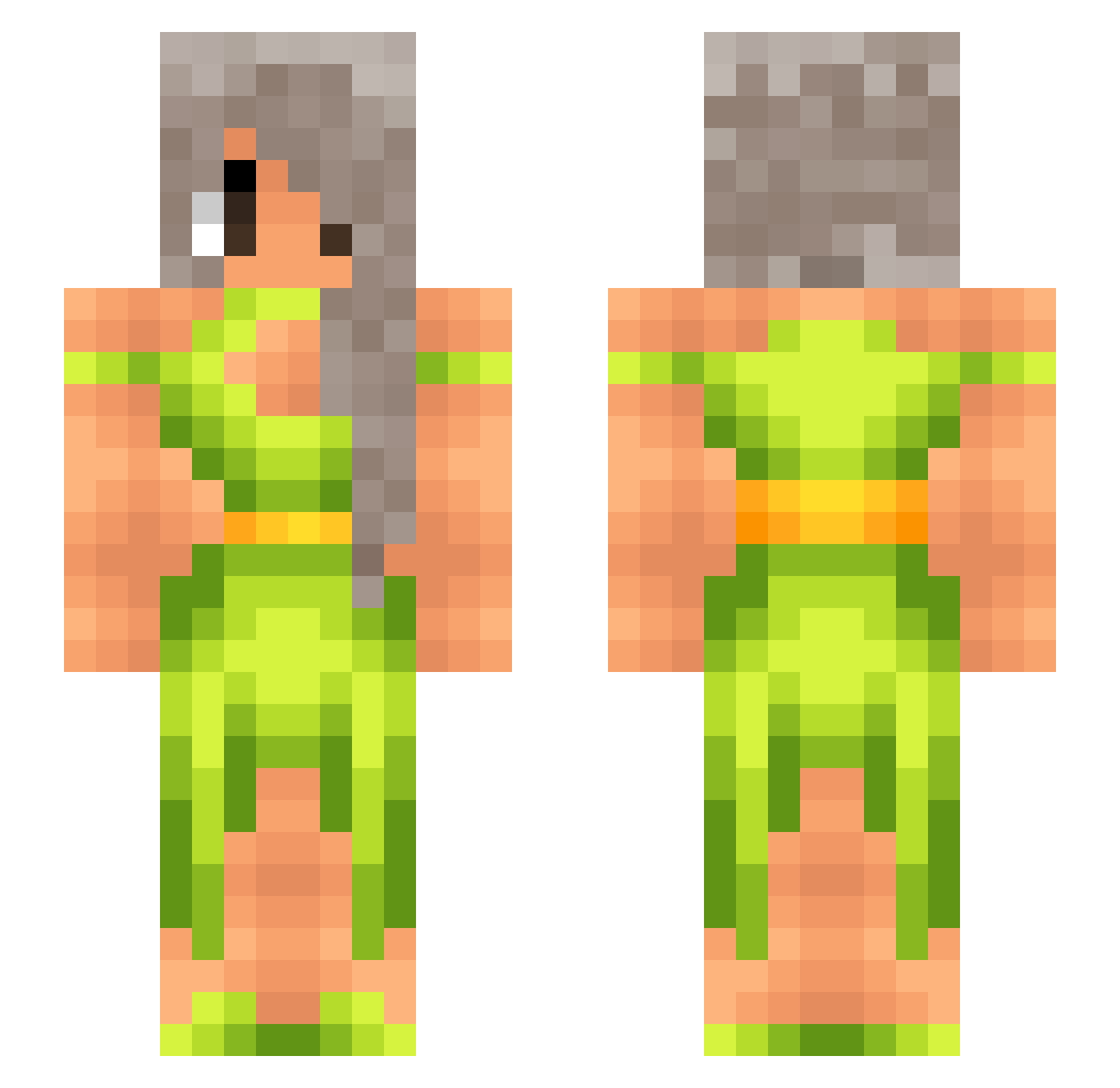 B0lini0 Minecraft skin, front and back view