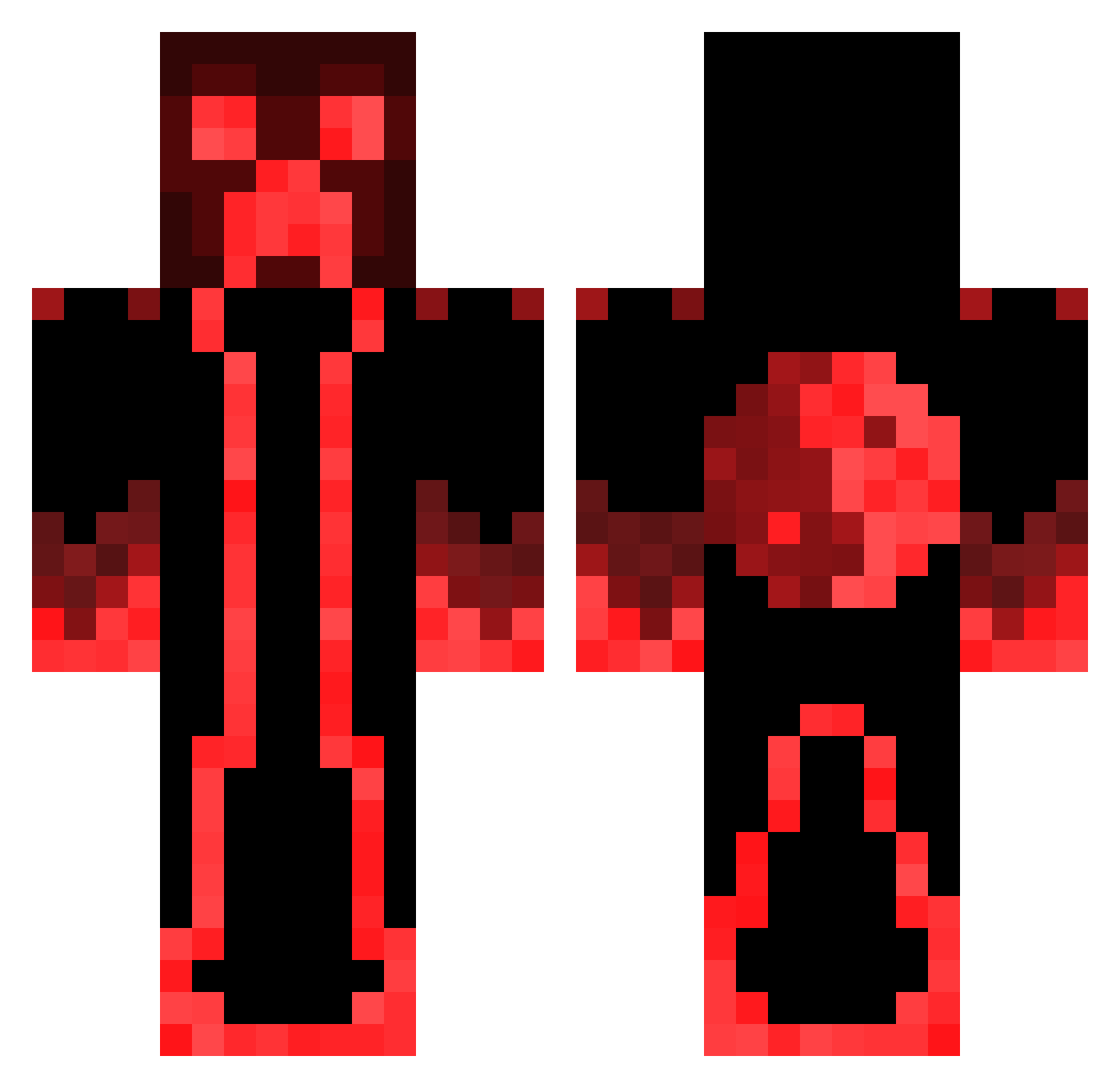 SmacheX Minecraft skin, front and back view
