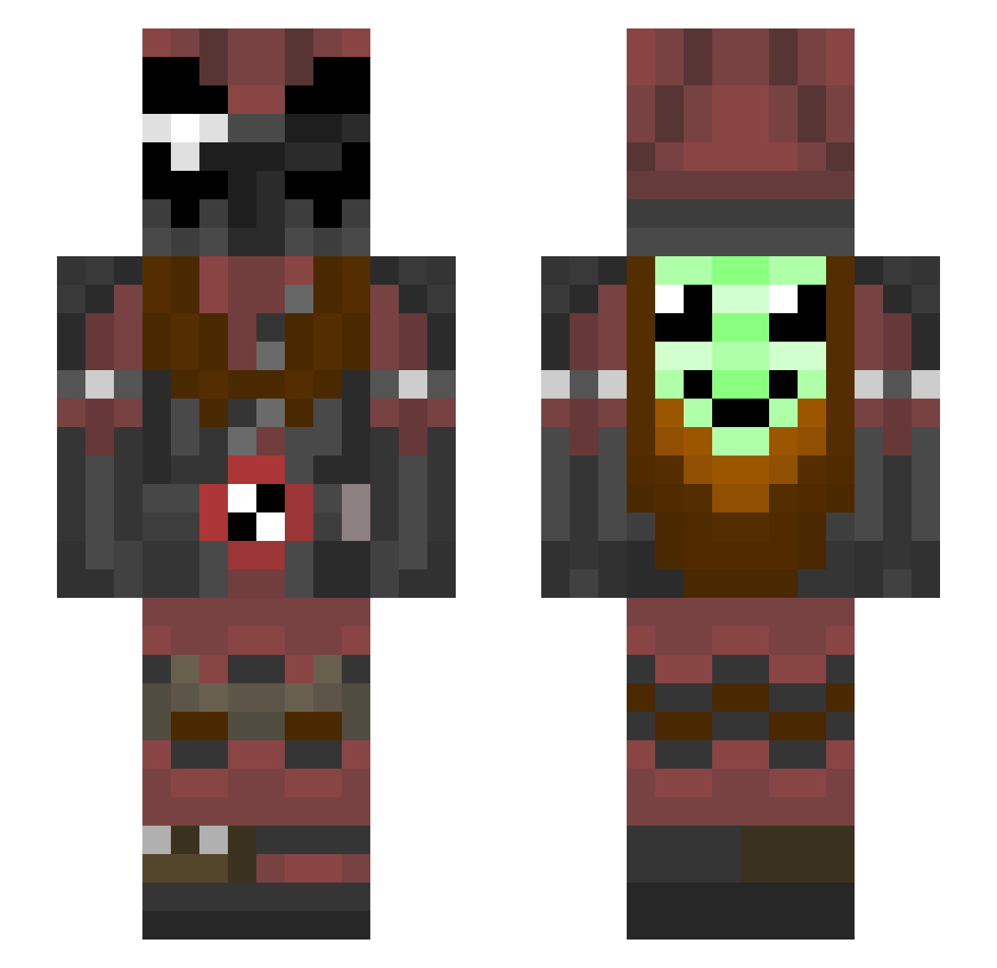 TheMocha Minecraft skin, front and back view