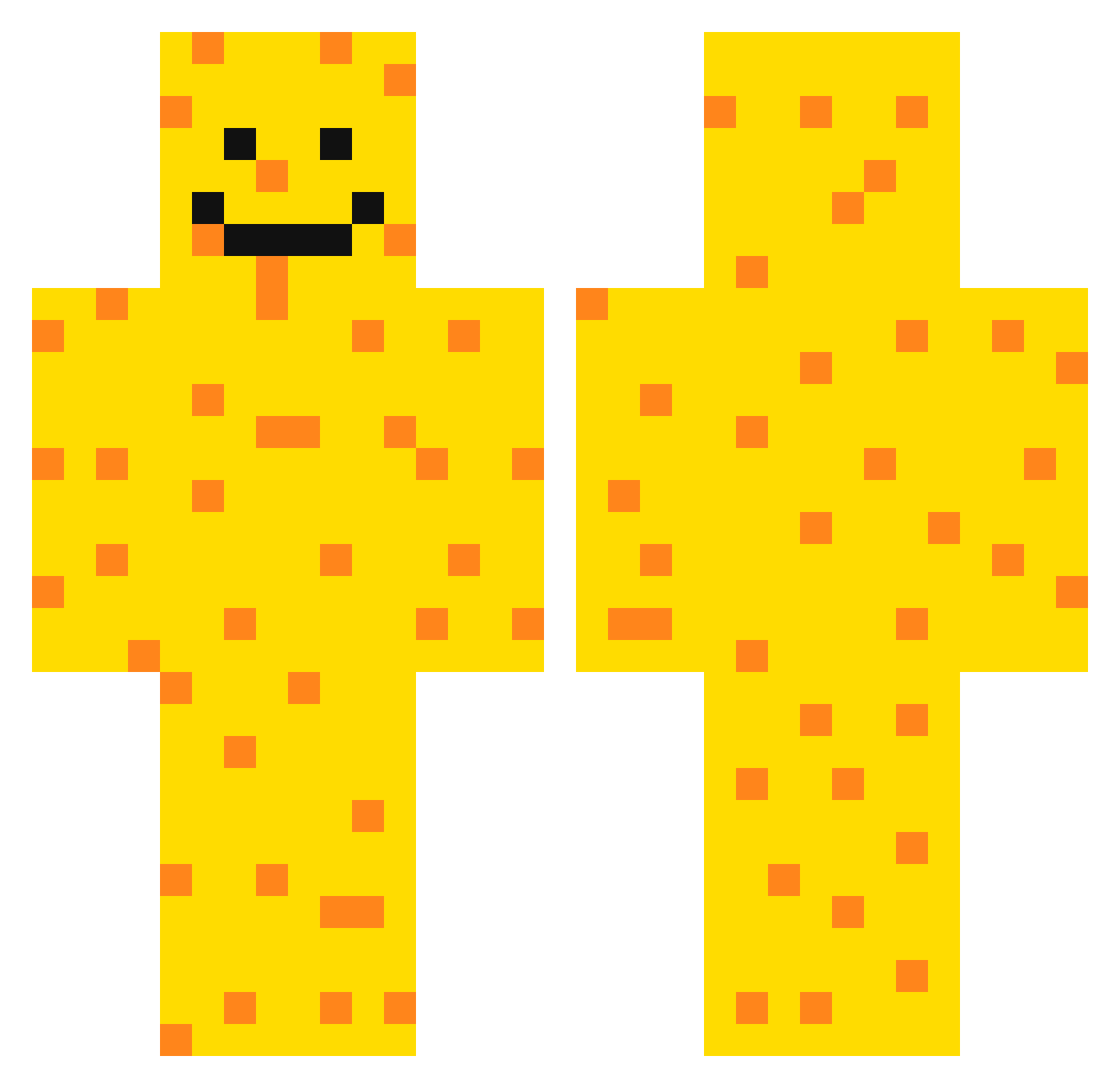 japkov Minecraft skin, front and back view