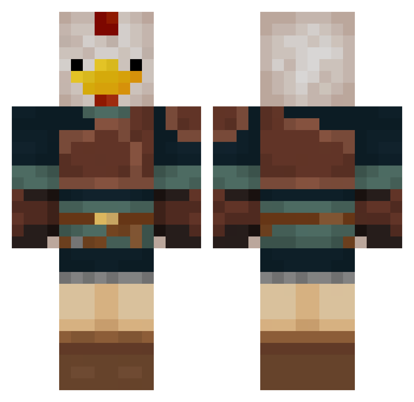 iLinnk Minecraft skin, front and back view