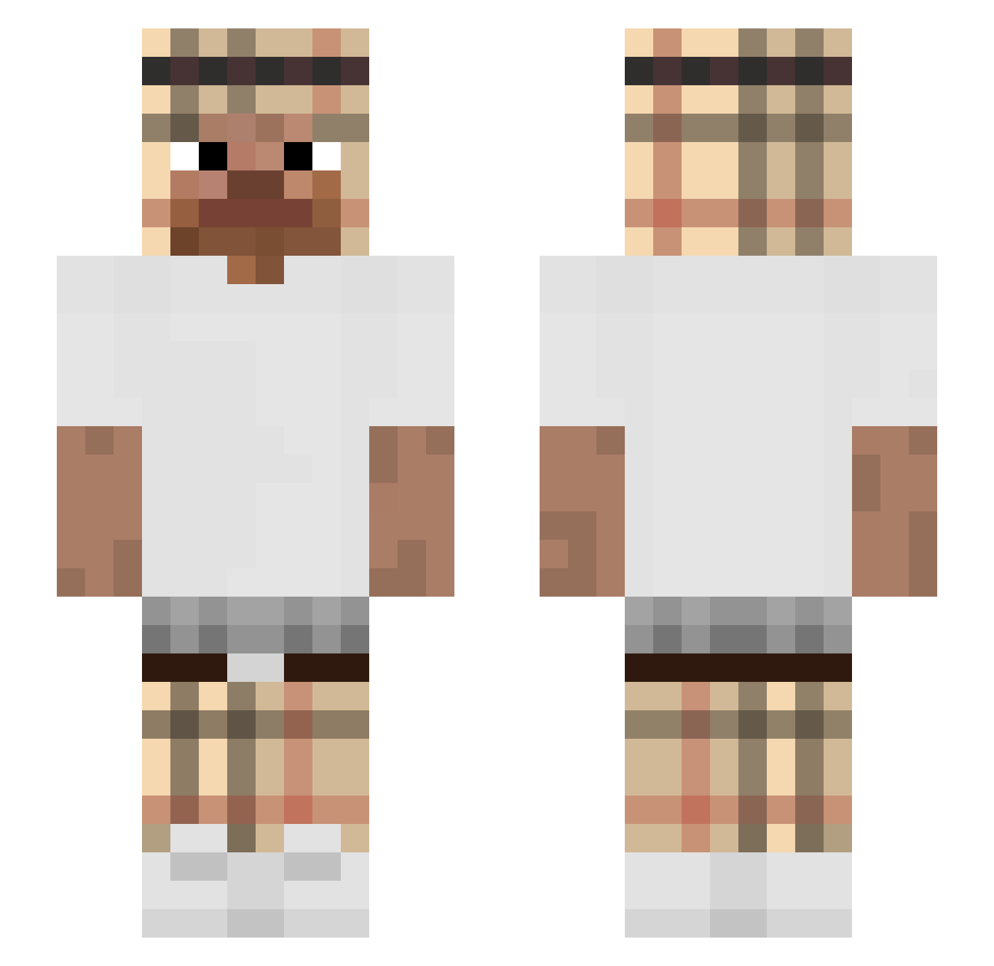 xwd Minecraft skin, front and back view