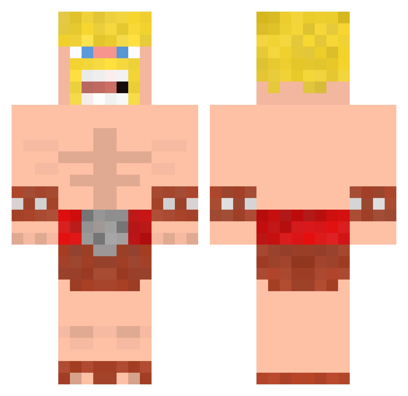 kdee Minecraft skin, front and back view