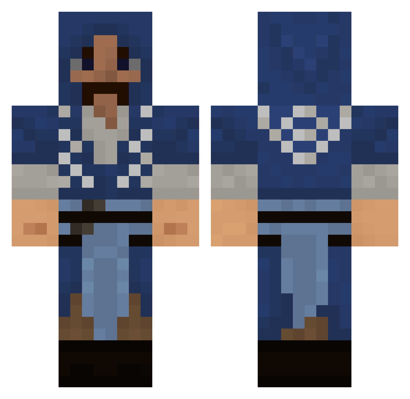 BashShadow Minecraft skin, front and back view