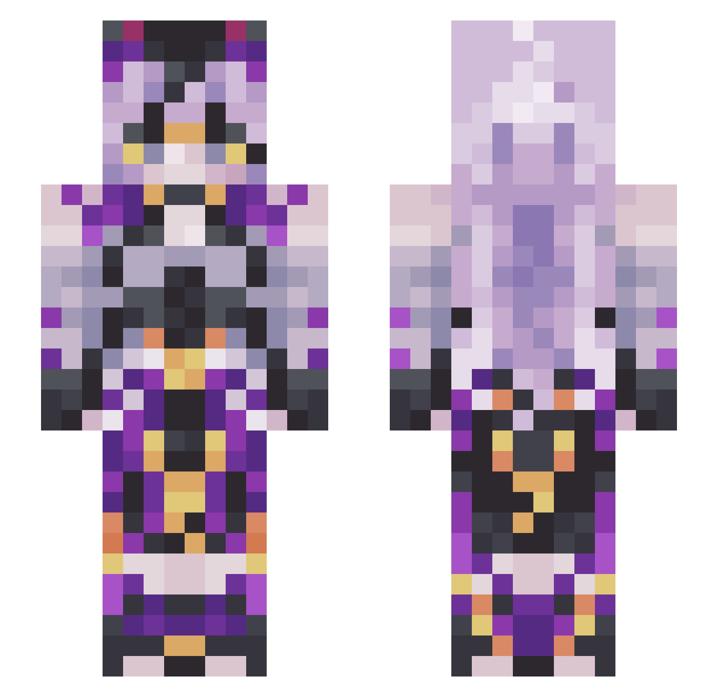 Viridyn Minecraft skin, front and back view