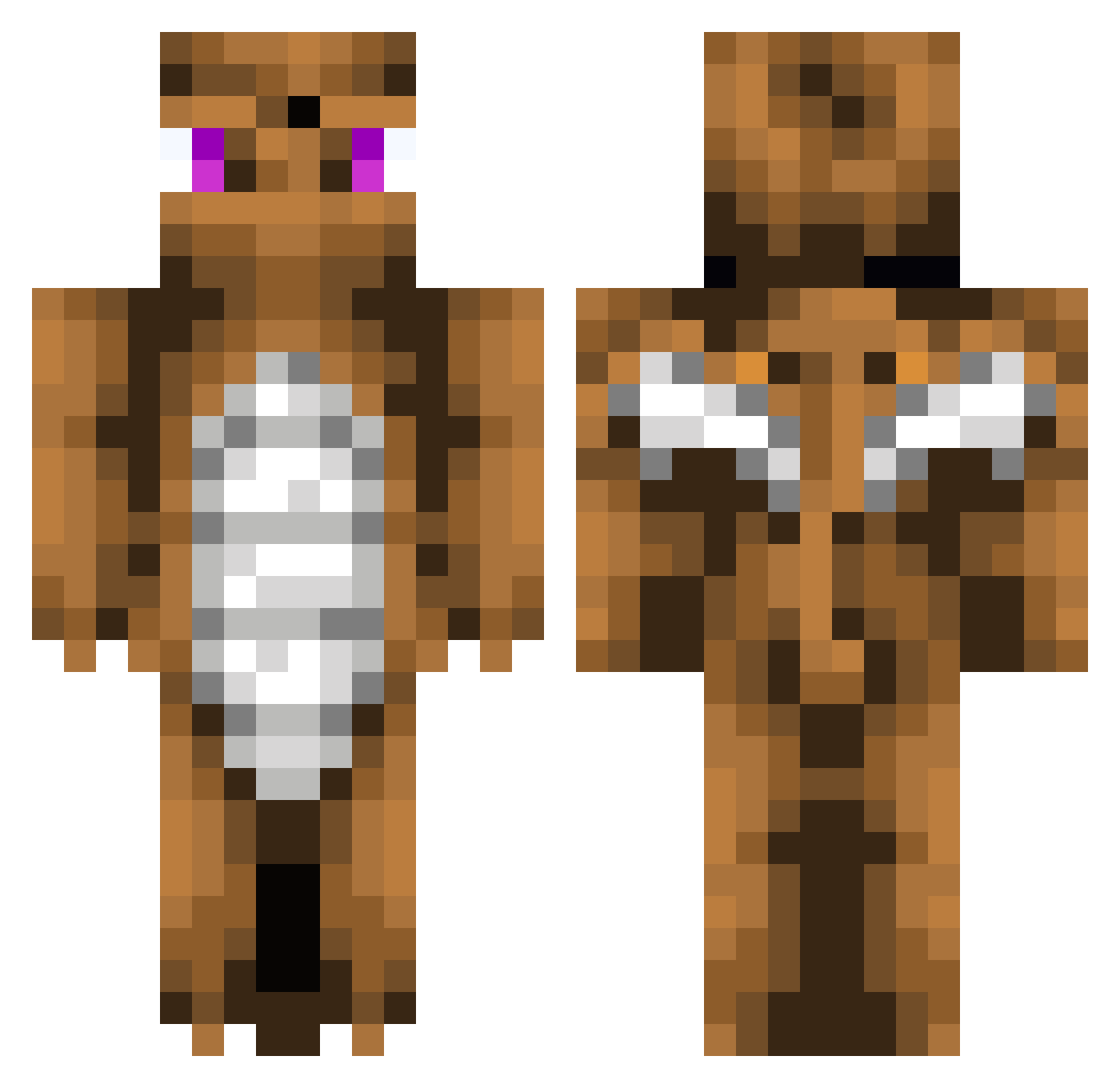 keys01 Minecraft skin, front and back view