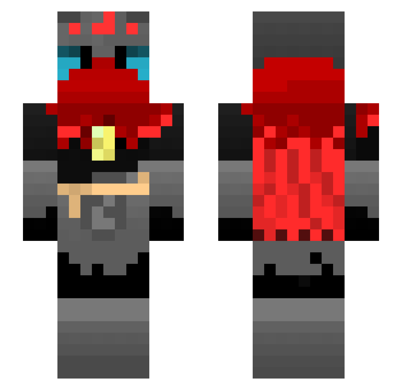 Wombo03 Minecraft skin, front and back view