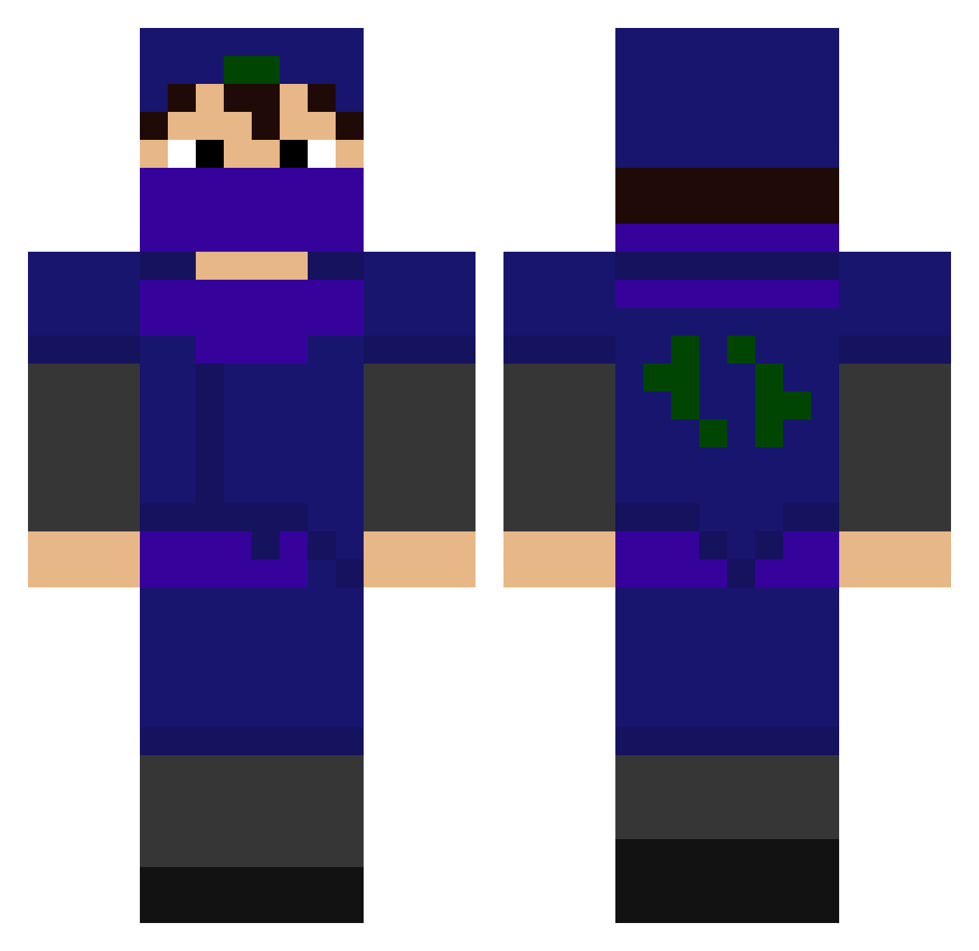 ARETHA Minecraft skin, front and back view