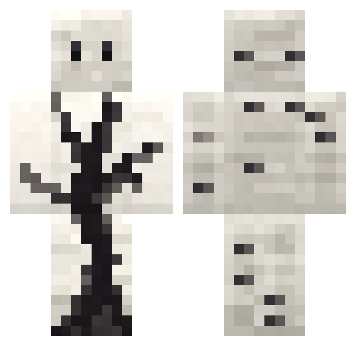 YourNewNameHere Minecraft skin, front and back view