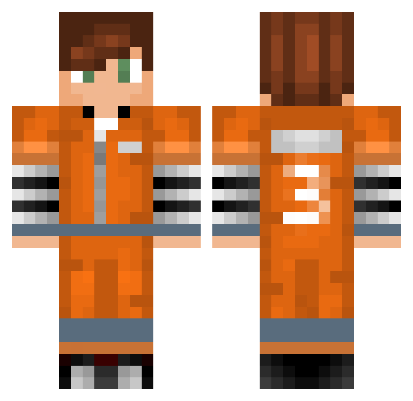 NinetyThree Minecraft skin, front and back view