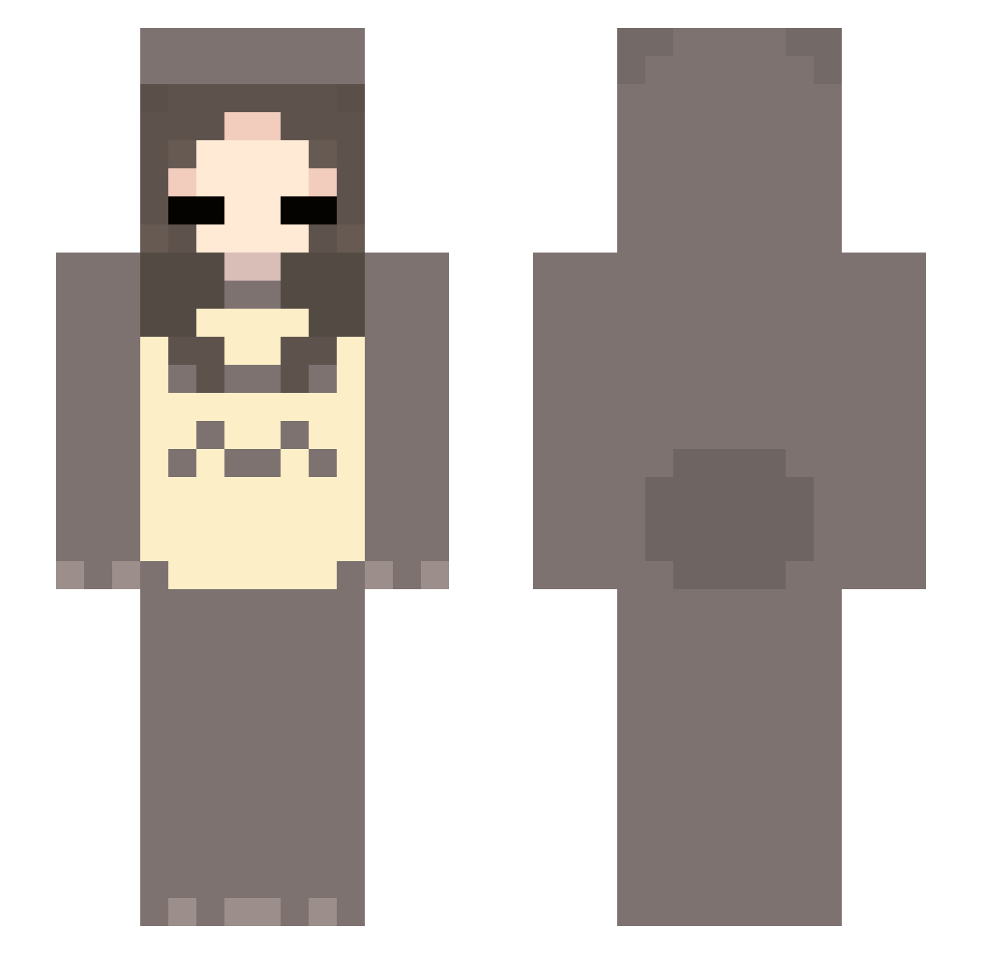 Daktari Minecraft skin, front and back view