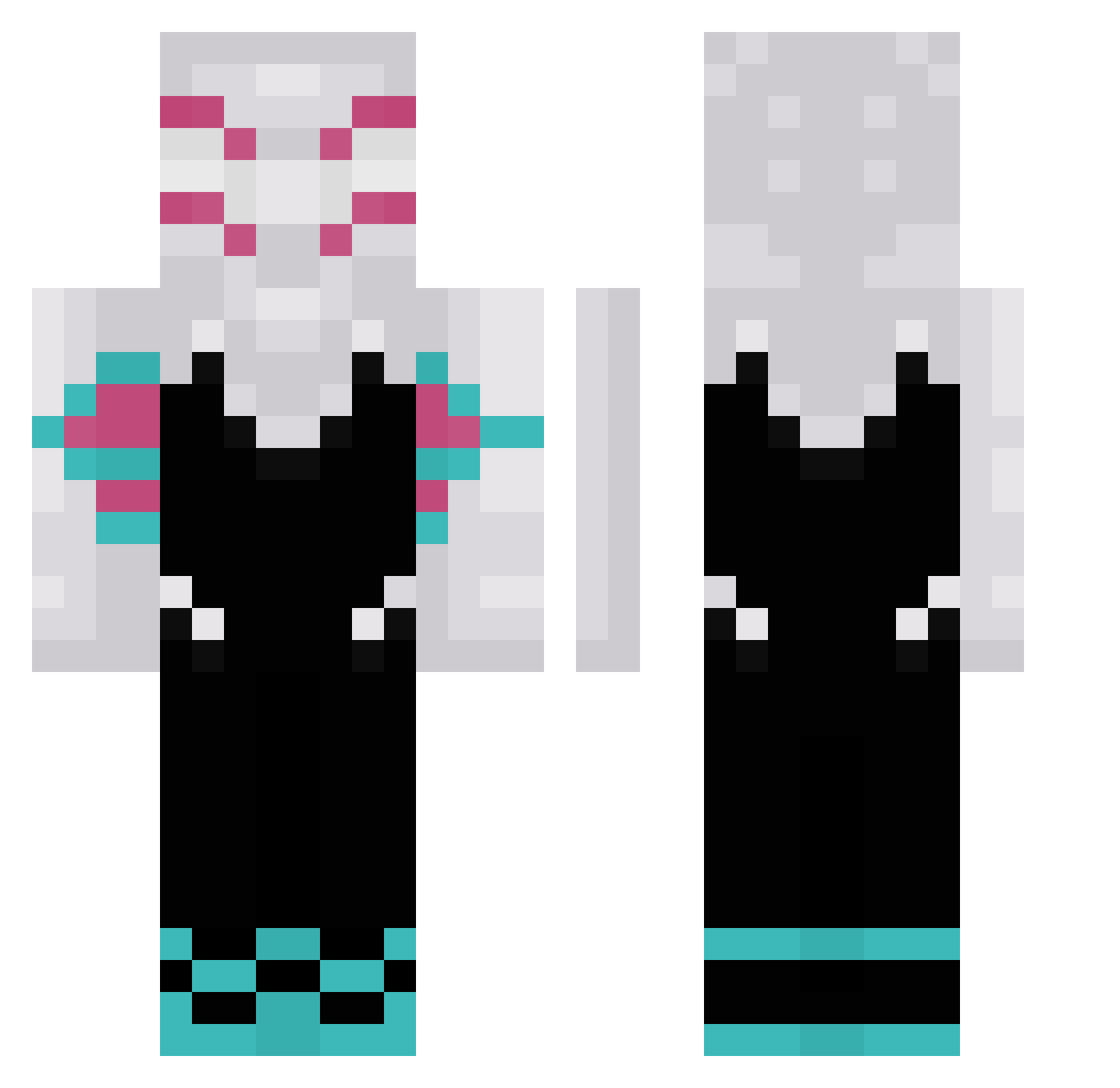 Snow_Pro Minecraft skin, front and back view
