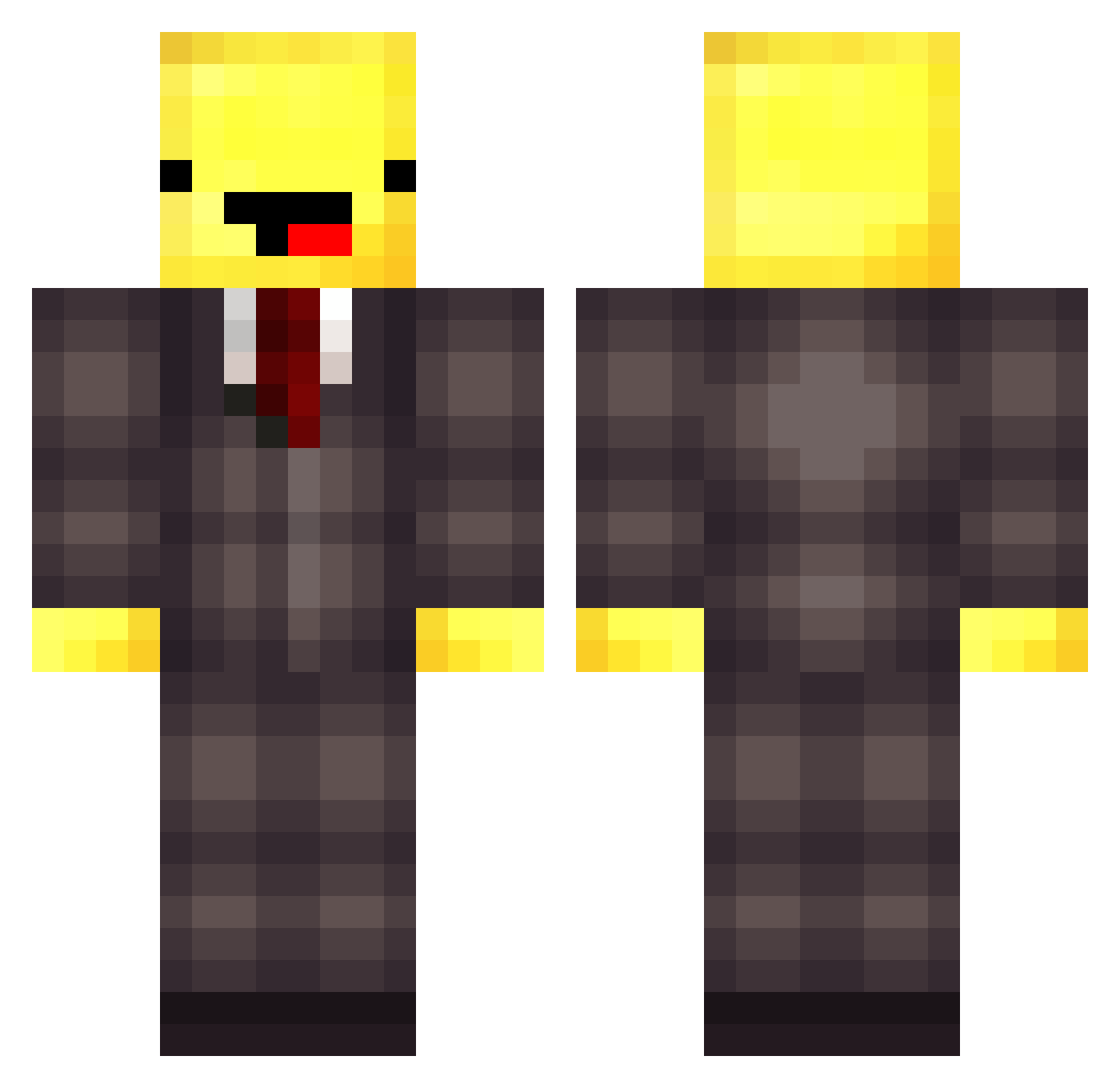 HajarW Minecraft skin, front and back view