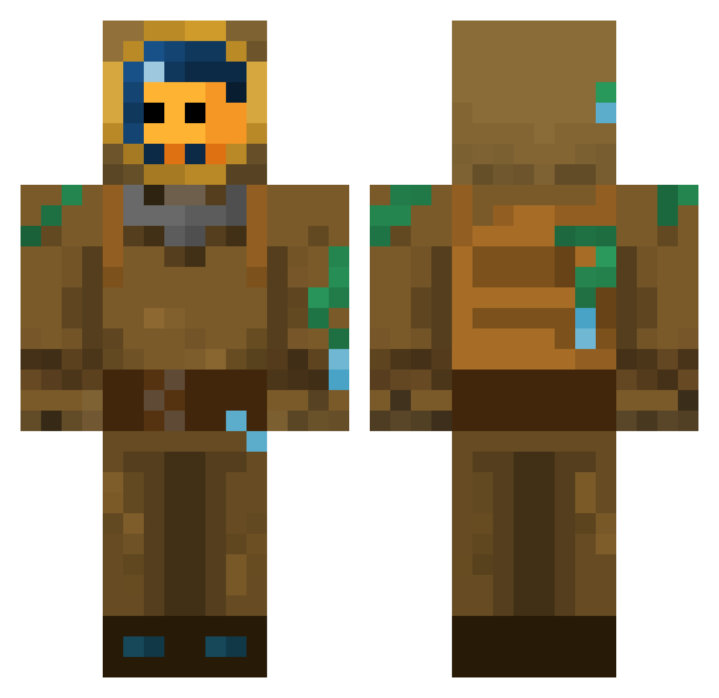 MiThrlL Minecraft skin, front and back view