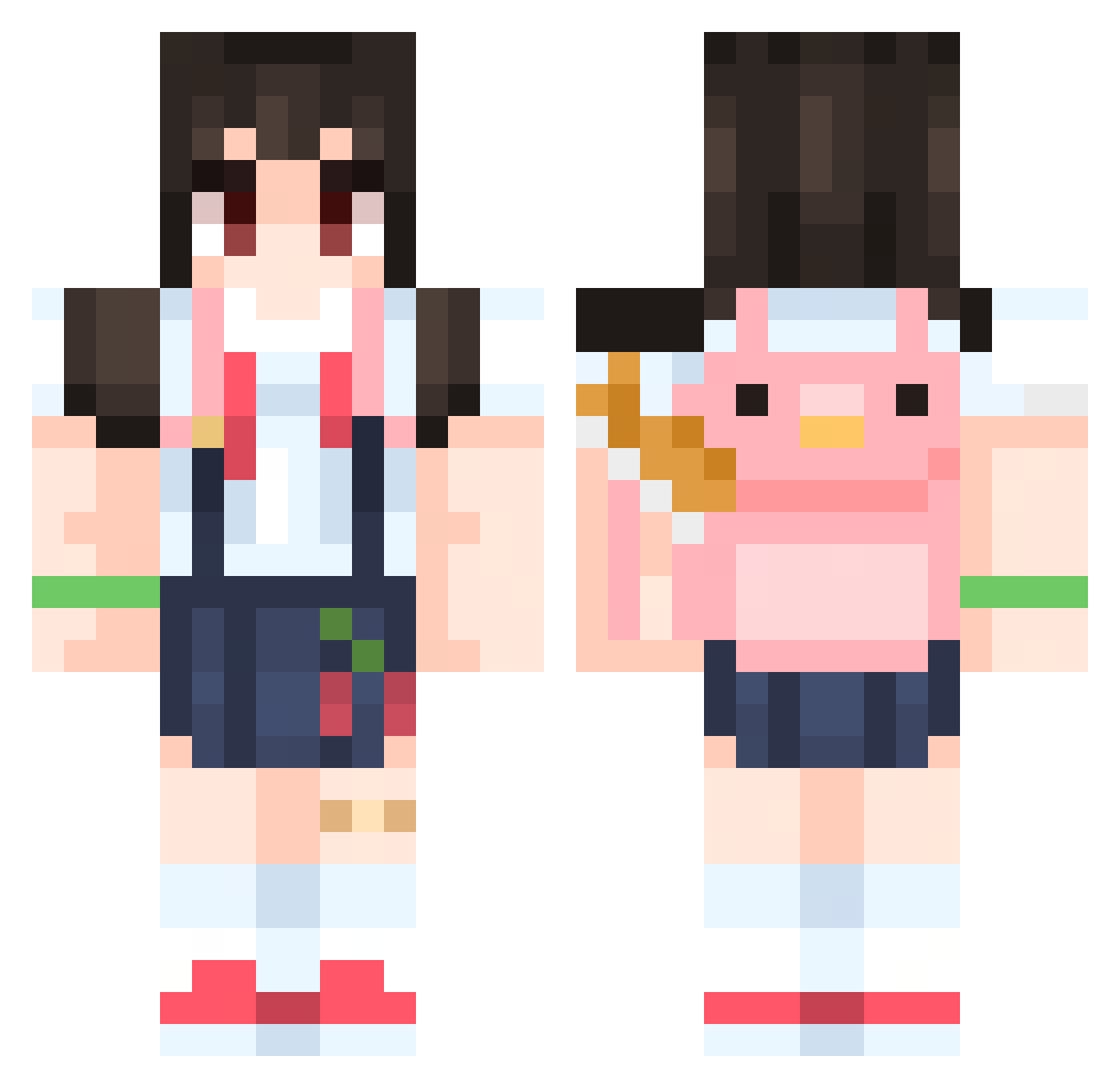 kujula Minecraft skin, front and back view