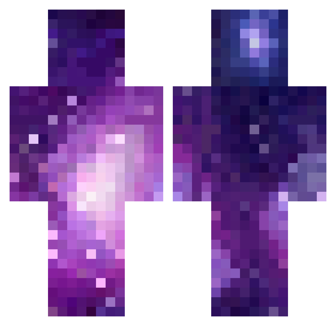 Poxiol Minecraft skin, front and back view