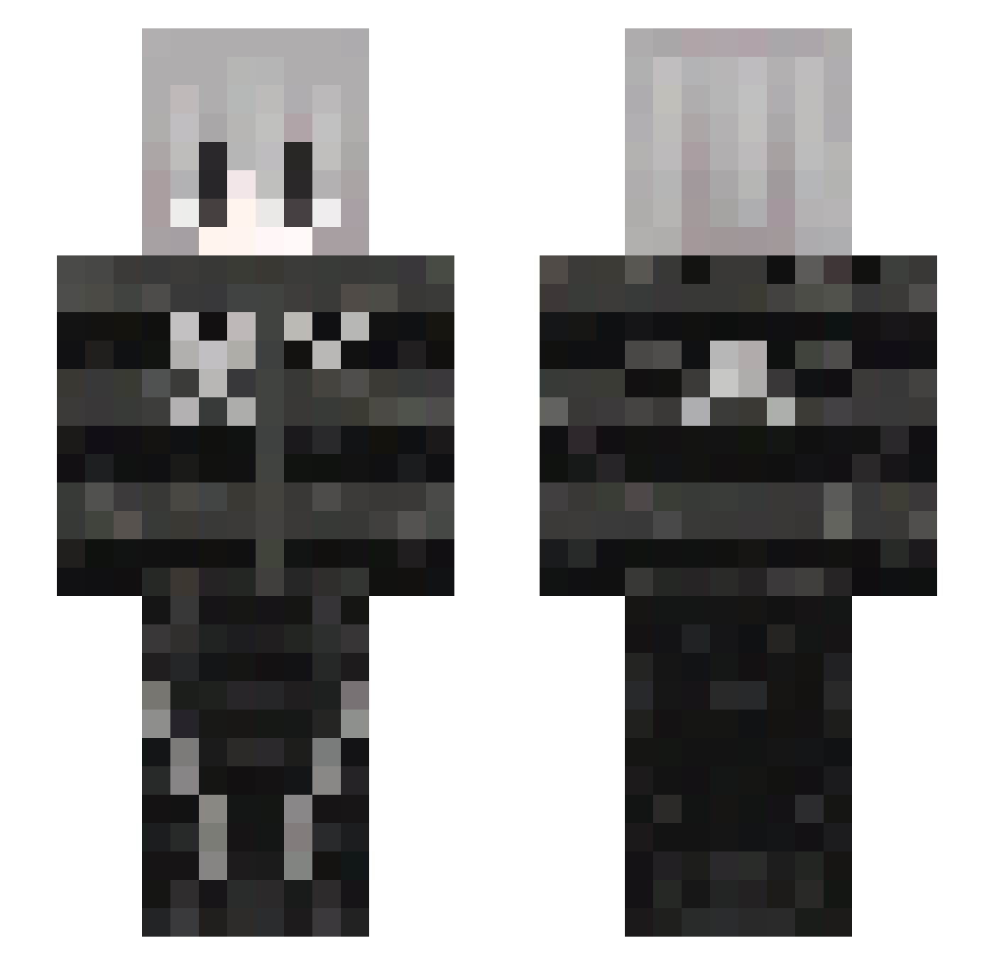 r_ki Minecraft skin, front and back view