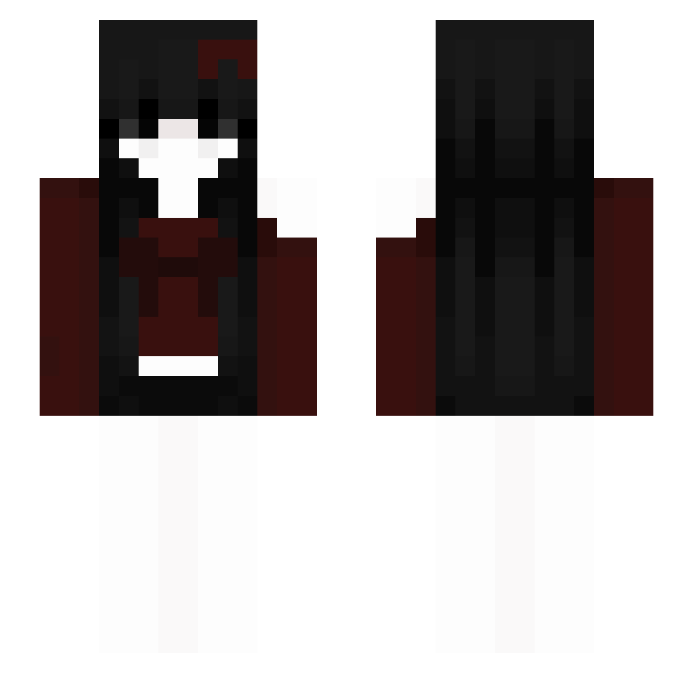 okuqi Minecraft skin, front and back view