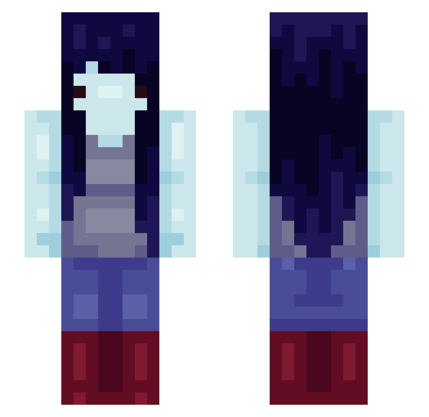 cooperia Minecraft skin, front and back view