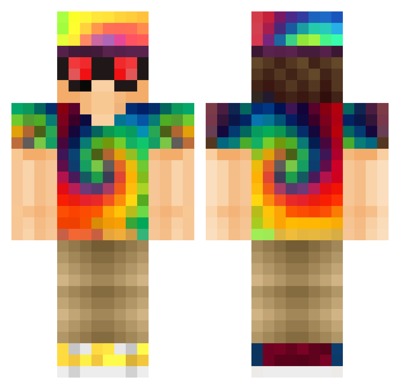 Alee Minecraft skin, front and back view